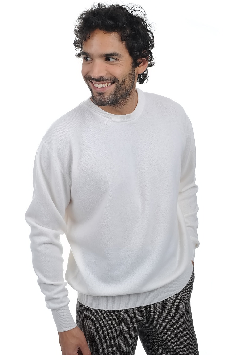 Nestor men's cashmere jumper - off-white - Mahogany