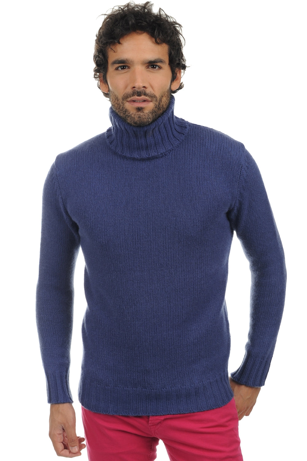 Achille men's cashmere jumper - deep blue - Mahogany