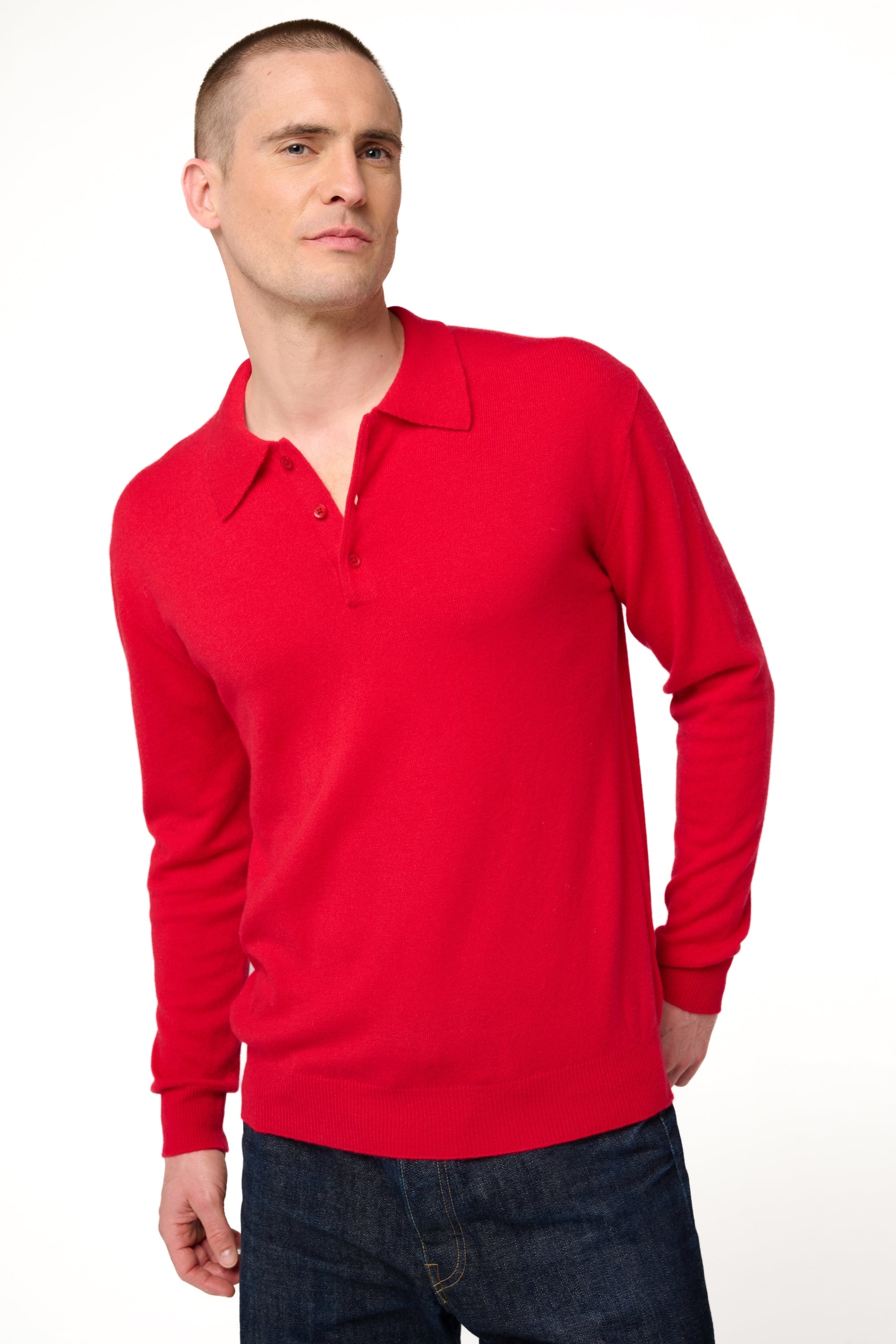 Alexandre in cashmere for men - velvet red - Mahogany