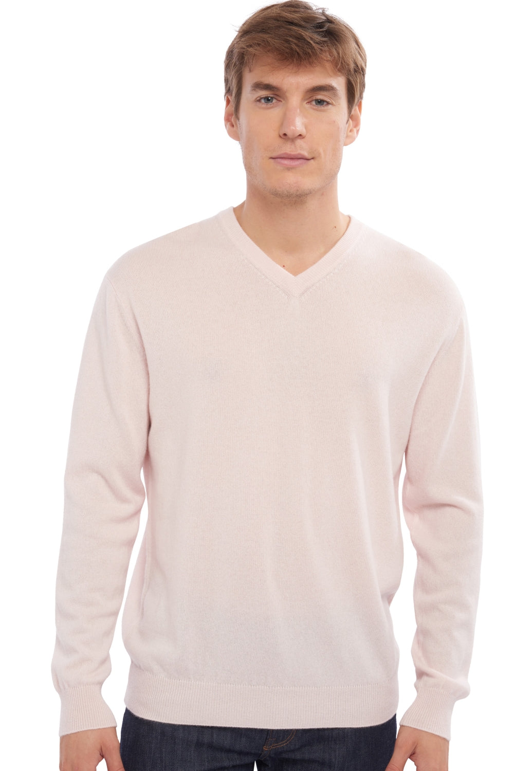 Gaspard men's cashmere - pale pink - Mahogany