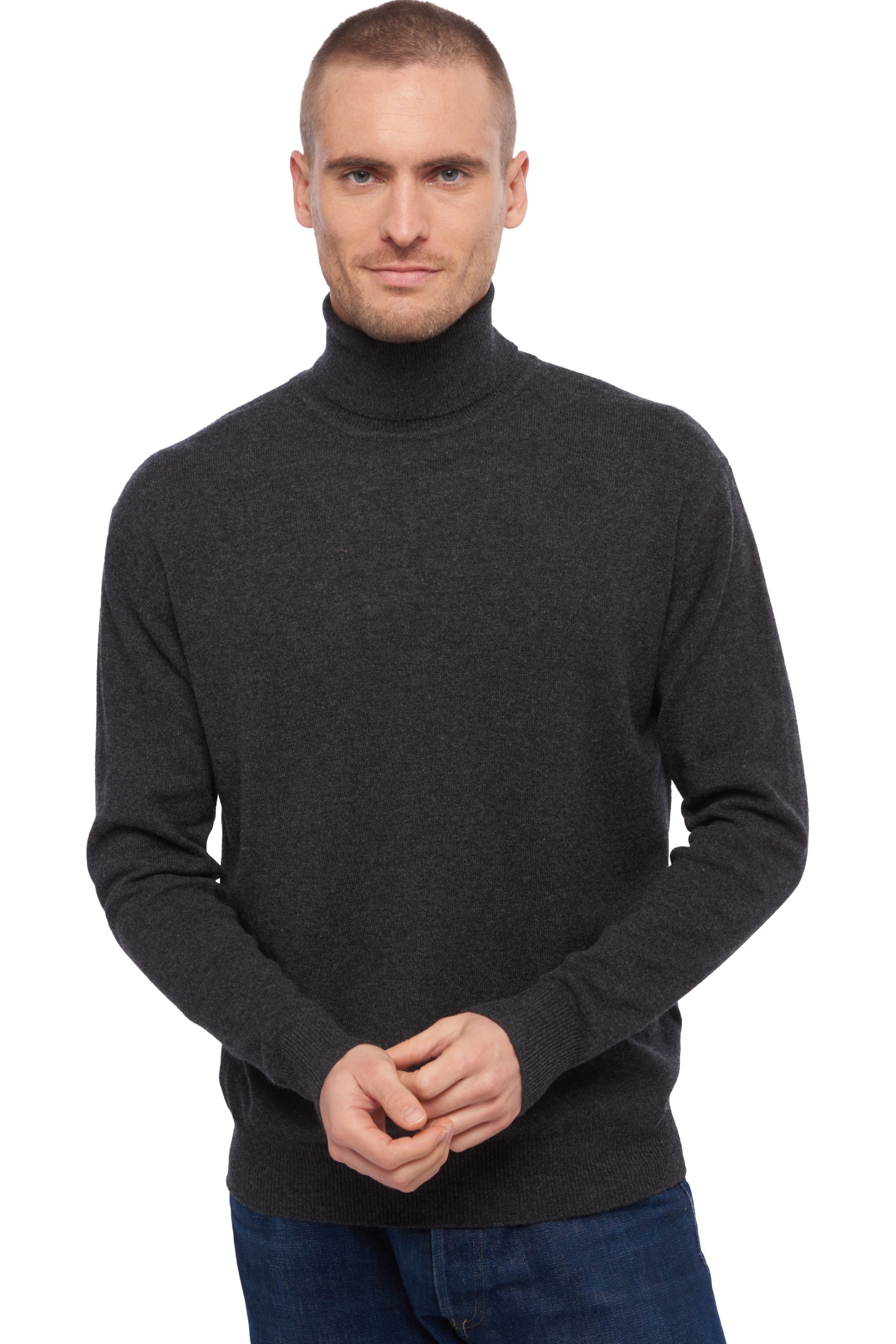 Edgar men's cashmere - anthracite chiné - Mahogany
