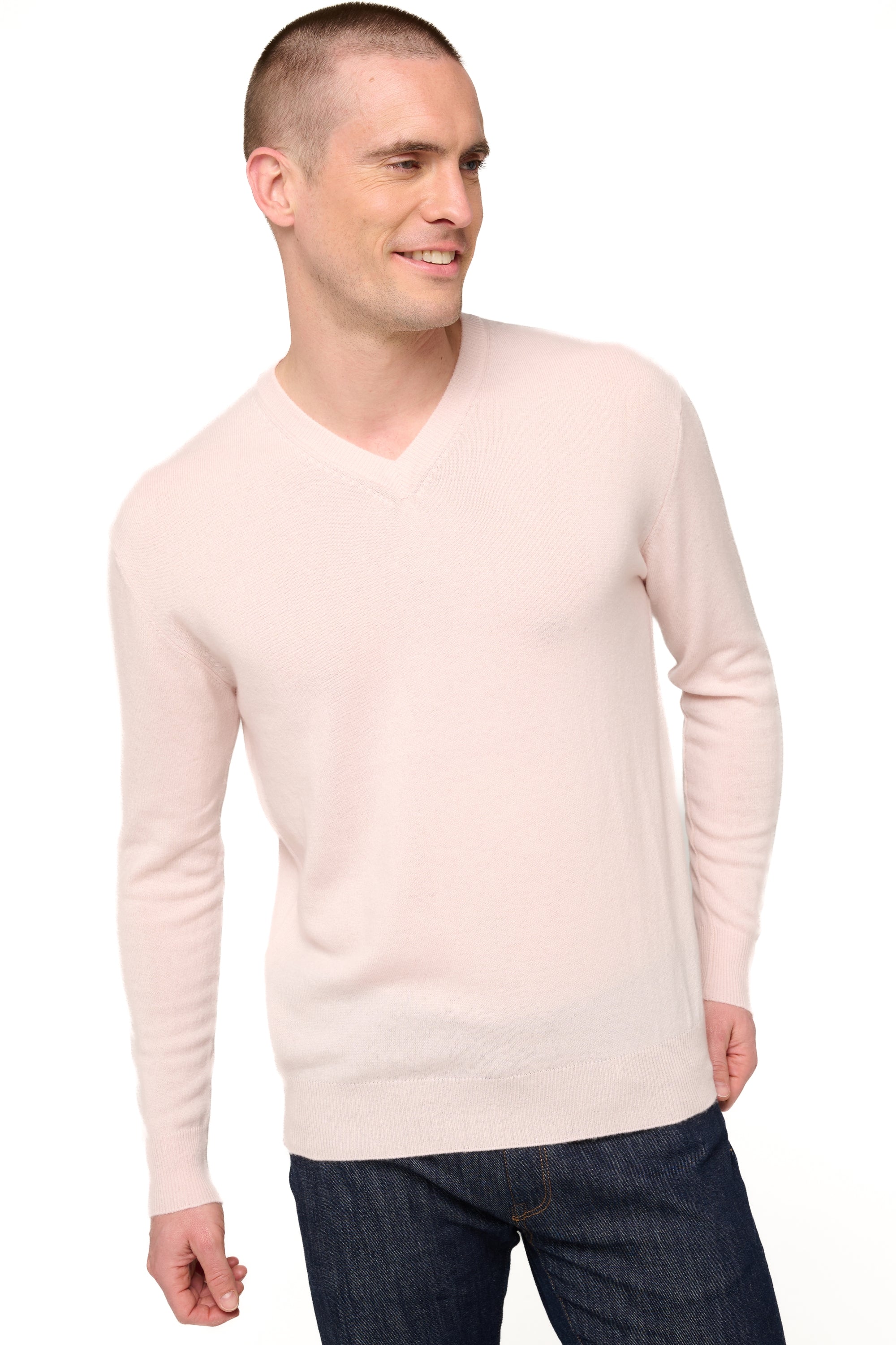 Hippolyte men's cashmere - pale pink - Mahogany