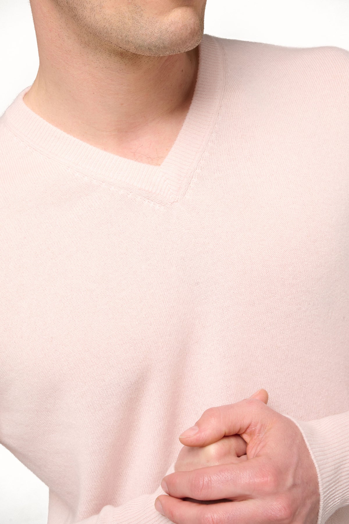 Hippolyte men's cashmere jumper - View 2 - pale pink - Mahogany