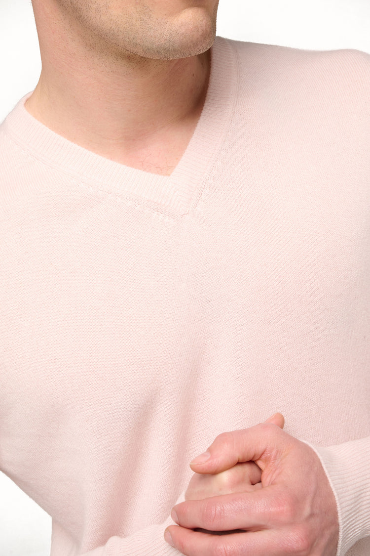 Hippolyte men's cashmere jumper - View 2 - pale pink - Mahogany