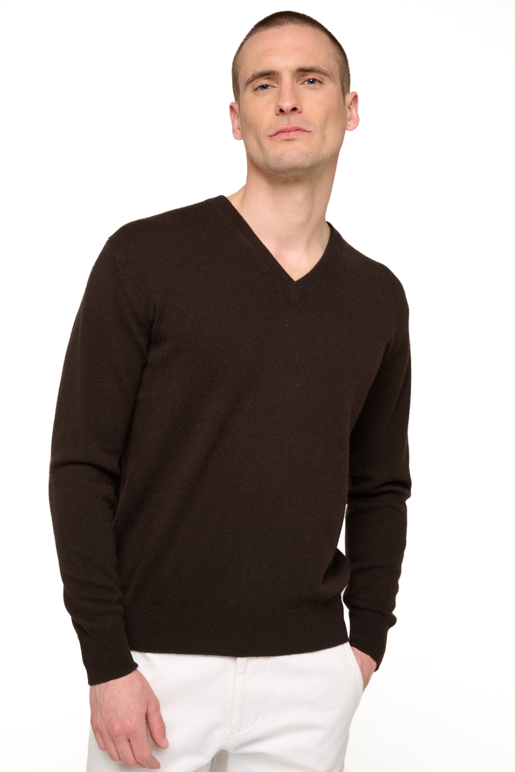 Hippolyte men's cashmere - brownies - Mahogany