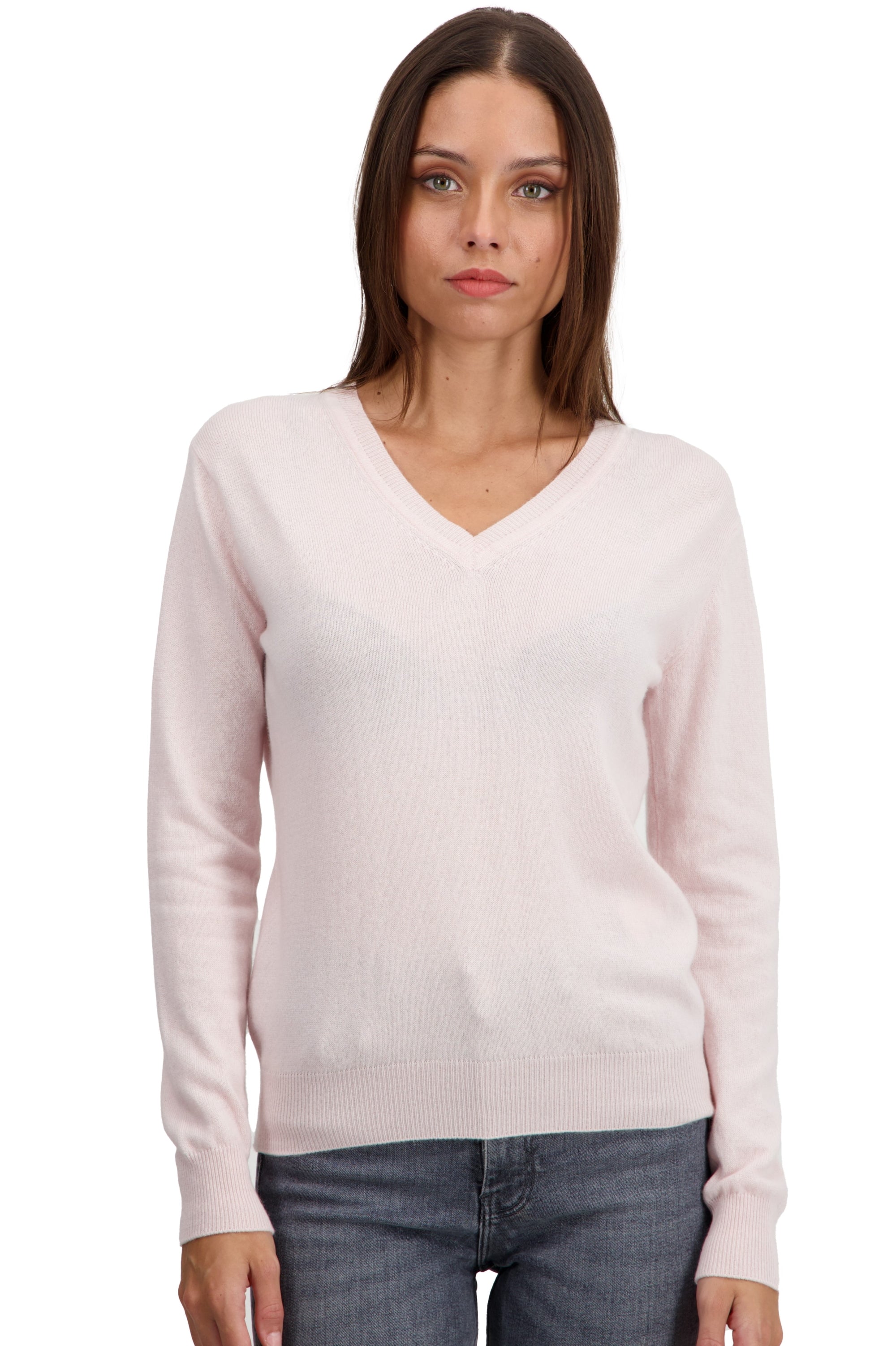 Faustine women's cashmere - pale pink - Mahogany