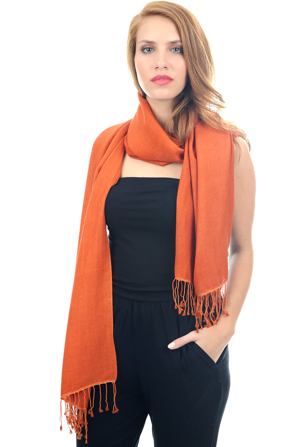 Platine in mixed cashmere and silk - tawny - Mahogany