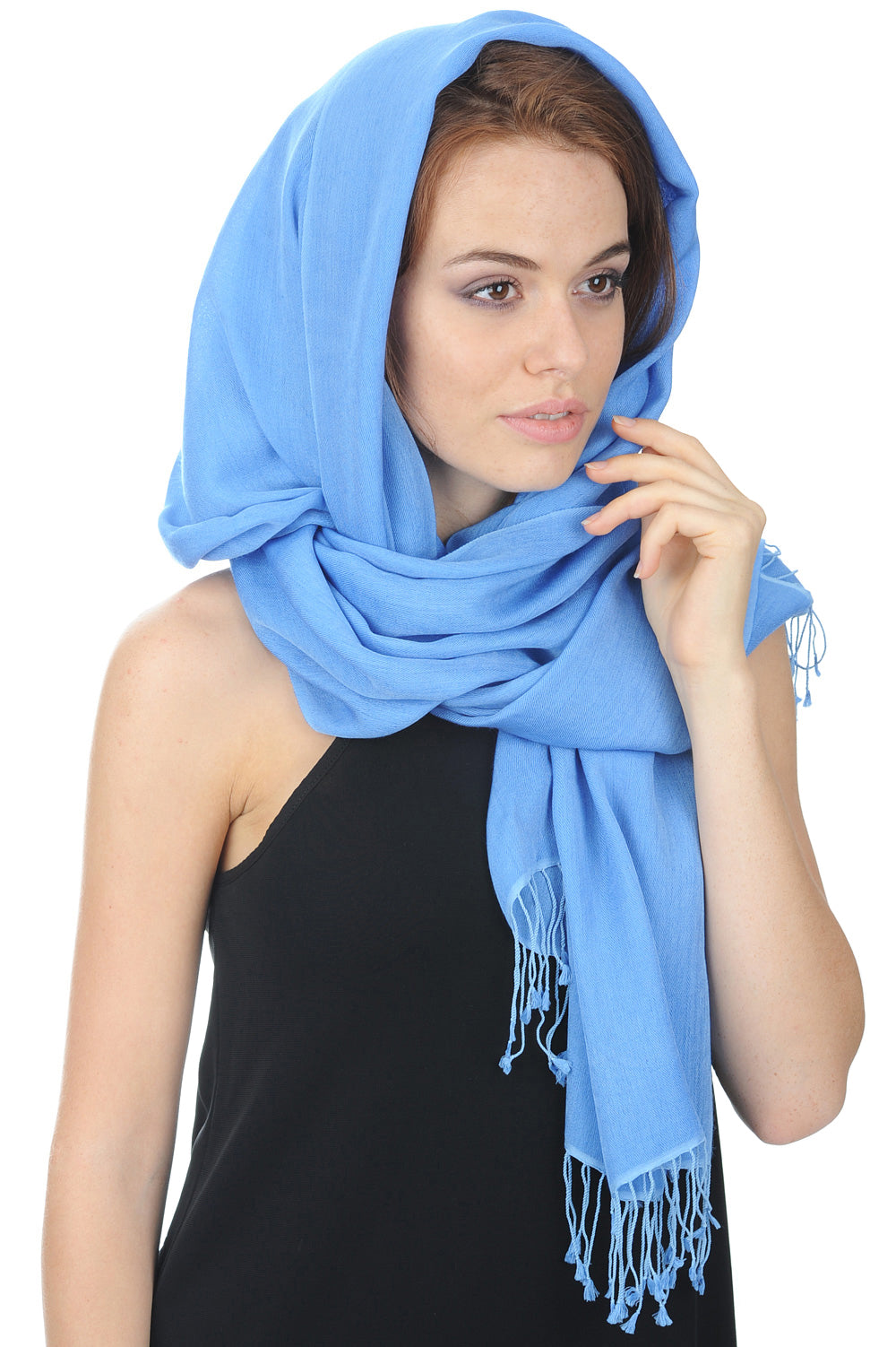Platine in mixed cashmere and silk - mirò blue - Mahogany