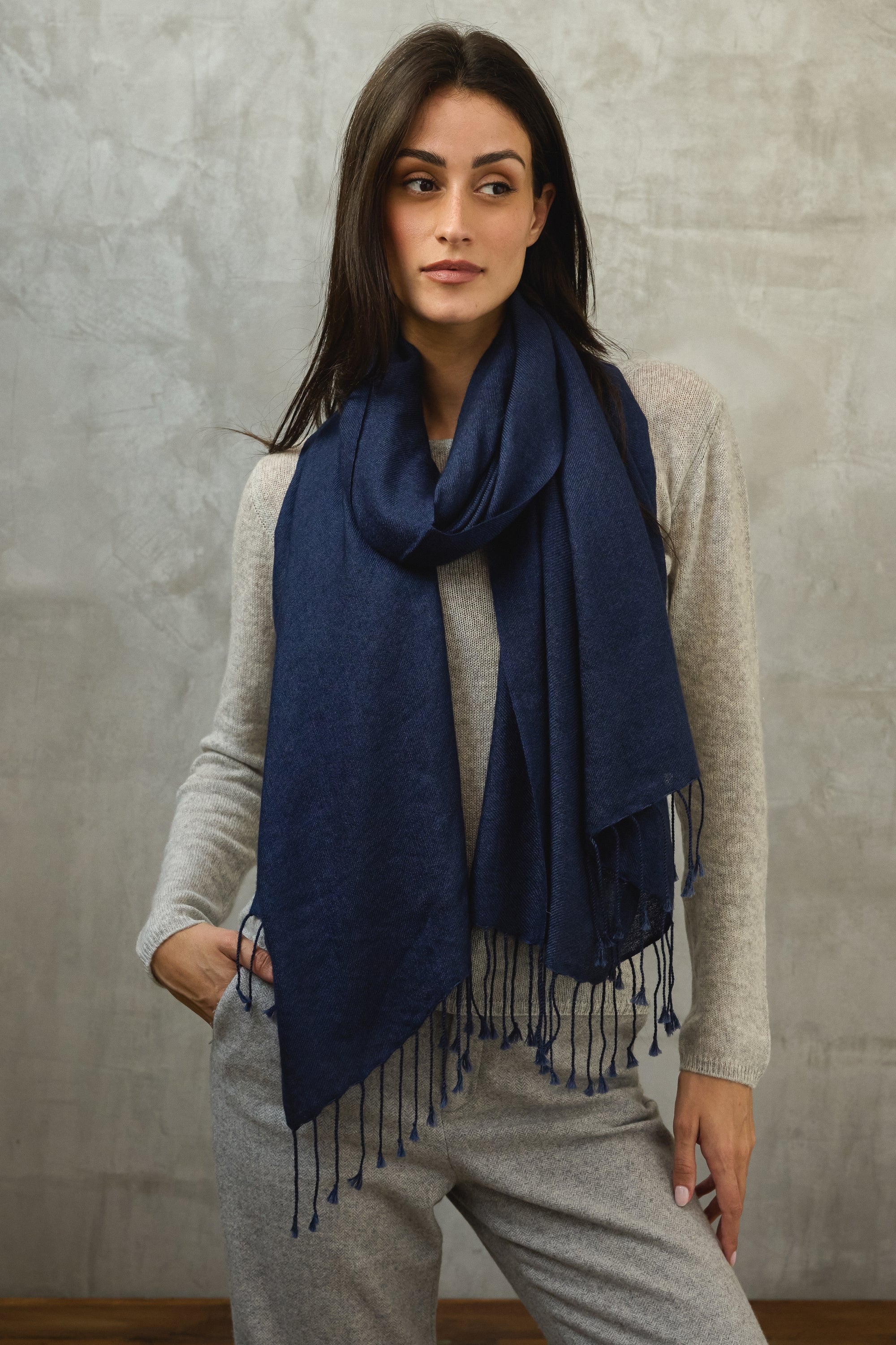 Diamant unisex cashmere - navy blue - Mahogany