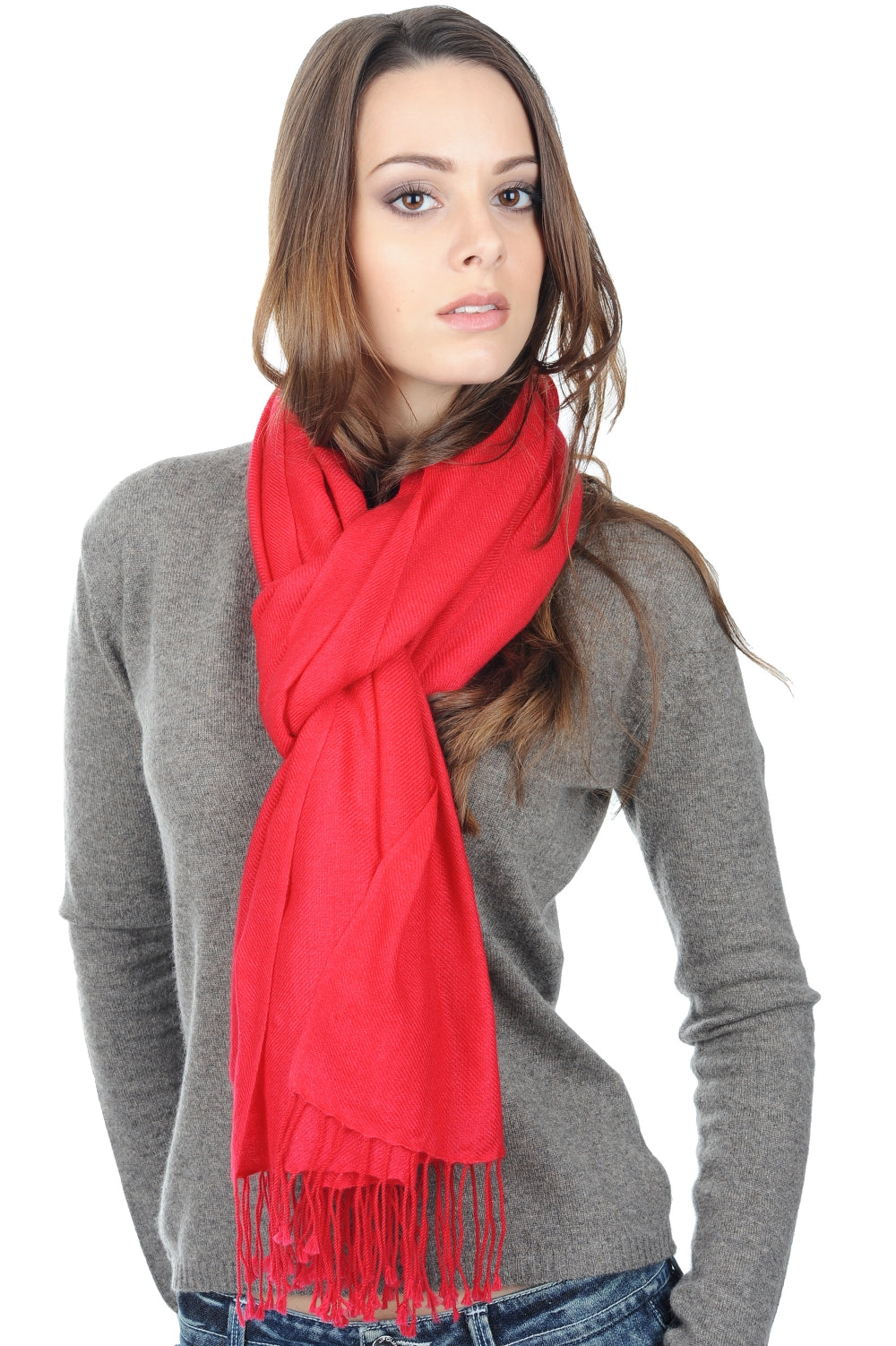 Diamond in mixed cashmere - redcurrant - Mahogany