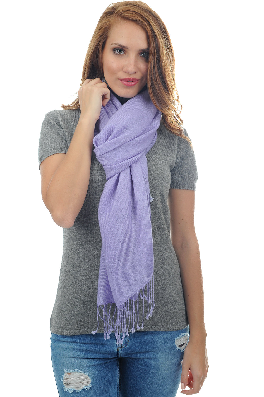 Diamond in mixed cashmere - grey parma - Mahogany
