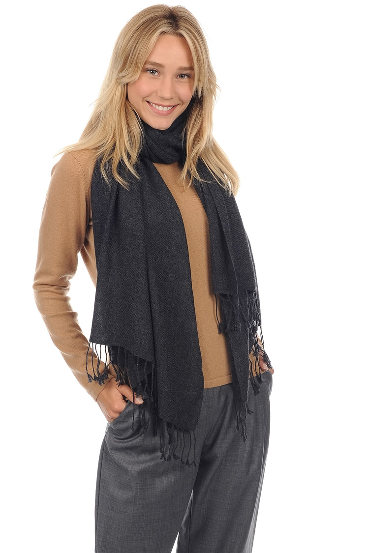 Diamant cashmere unisex jumper - heathered anthracite - Mahogany