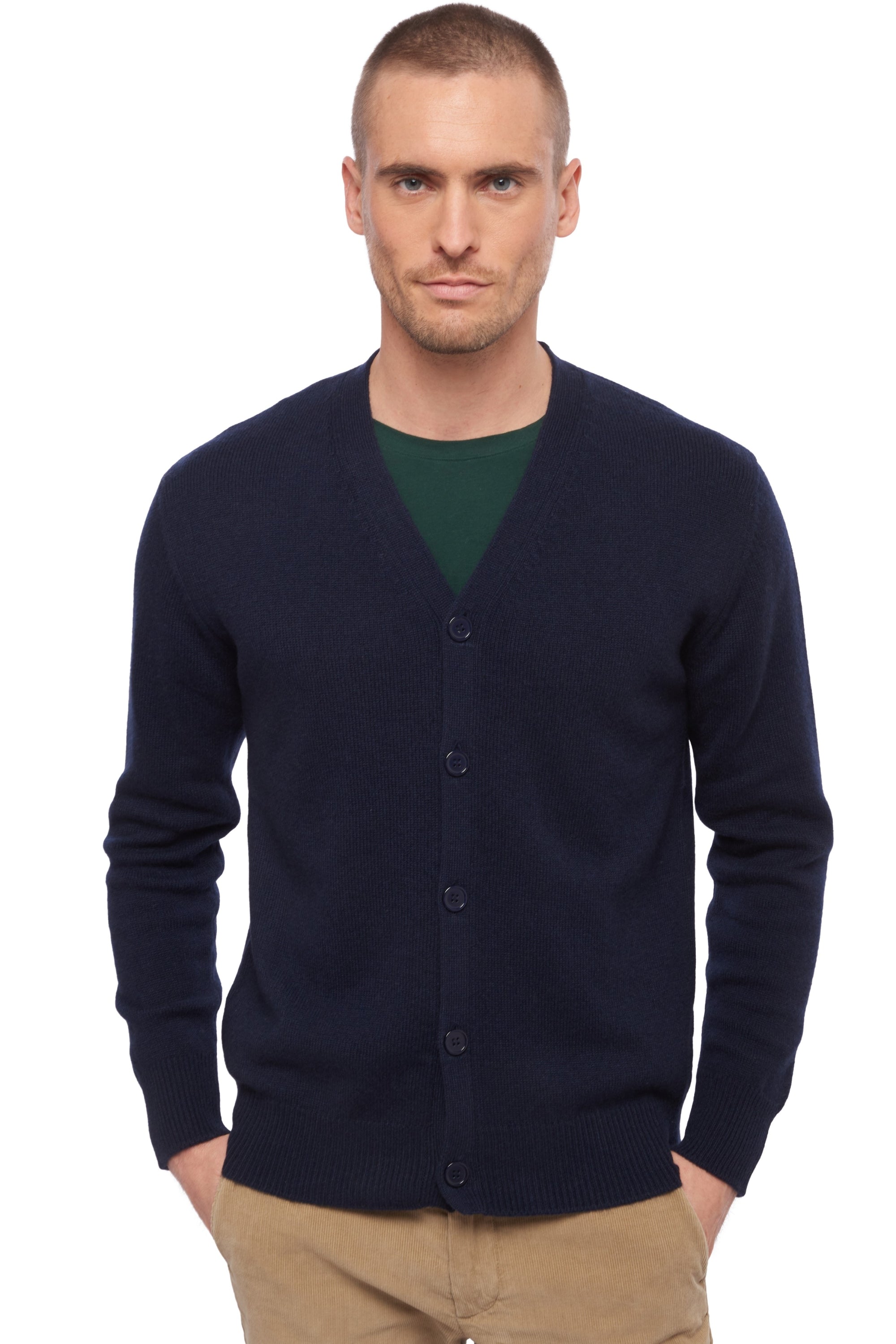 Leon men's cashmere jumper - dark navy - Mahogany