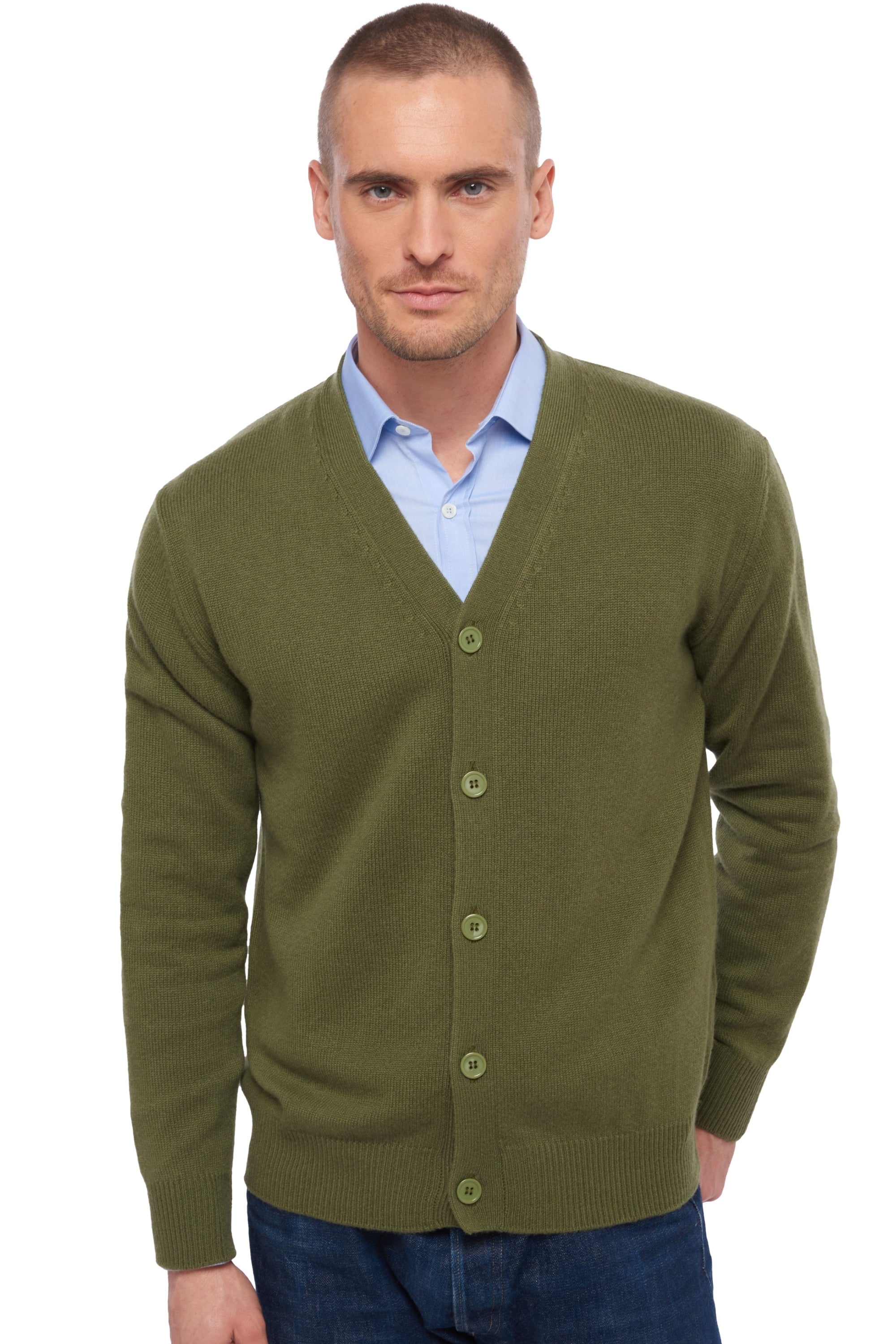 Leon men's cashmere jumper - khaki - Mahogany
