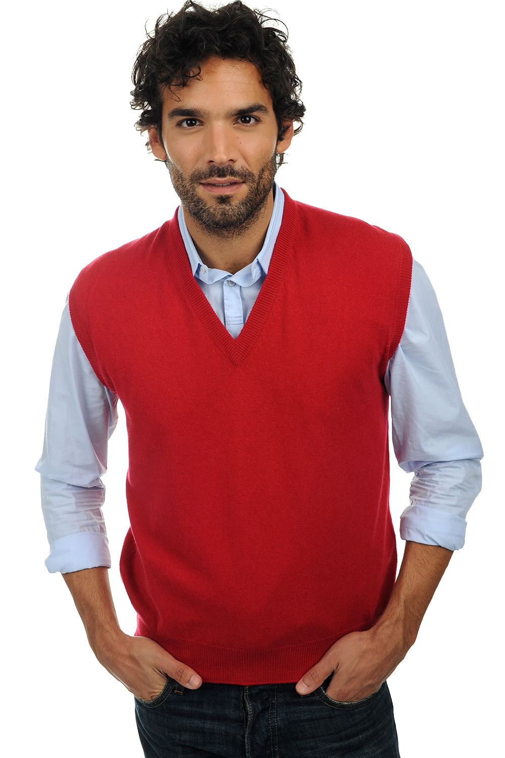 Balthazar cashmere jumper for men - velvet red - Mahogany