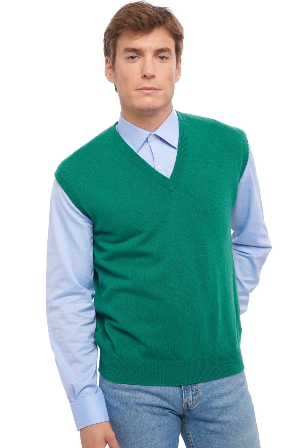 Balthazar men's cashmere jumper - english green - Mahogany