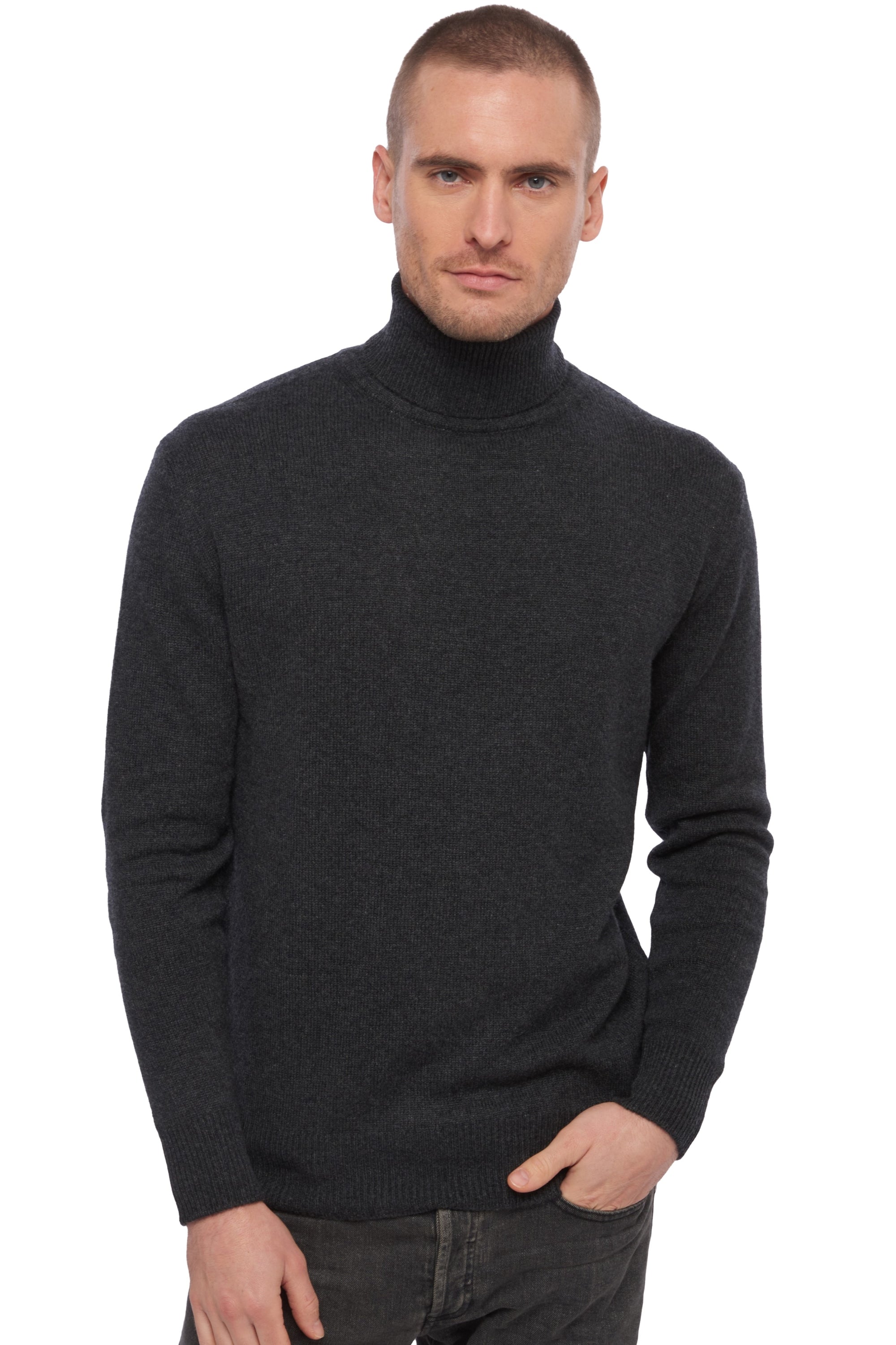 Edgar 4F in cashmere for men - marl anthracite - Mahogany