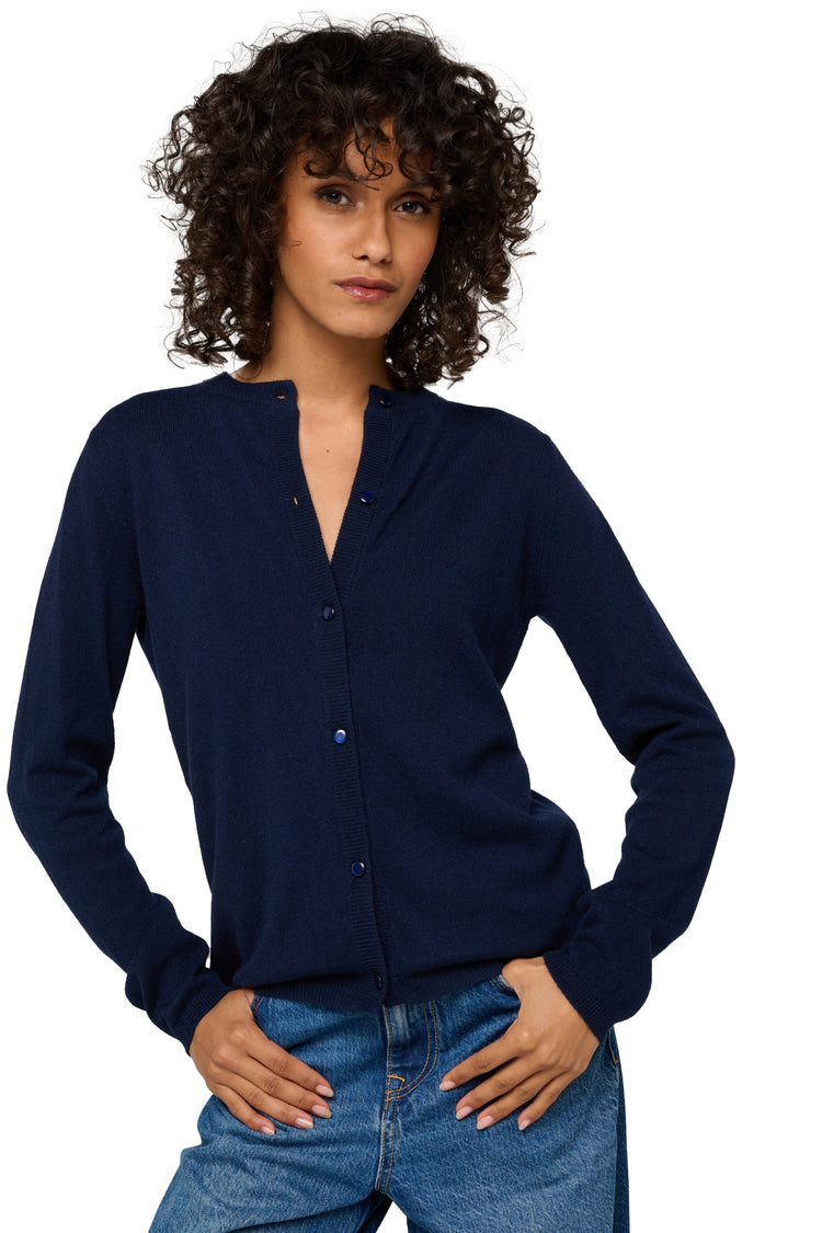 Chloe in cashmere for women - dark navy - Mahogany