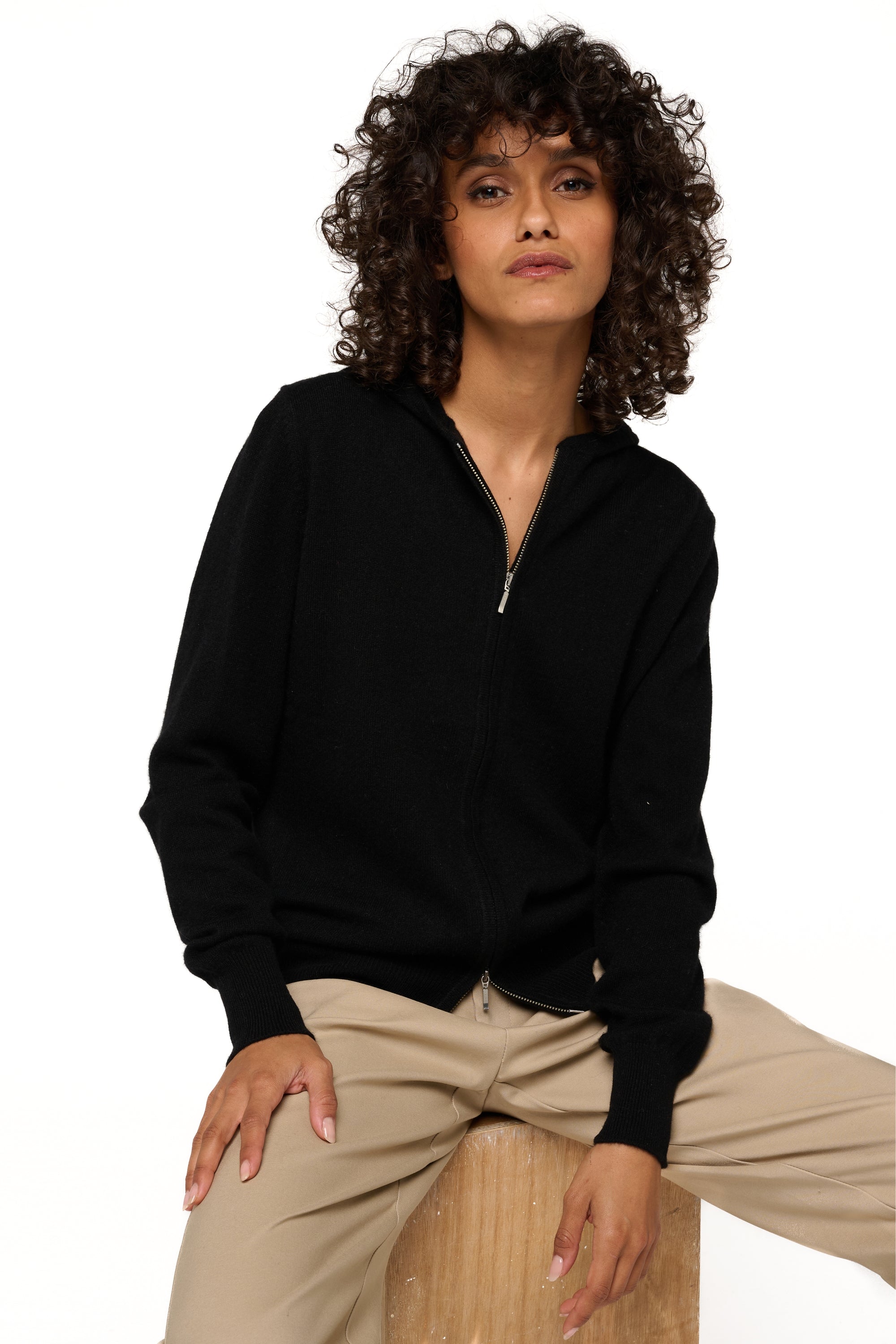 Louanne women's cashmere - black - Mahogany