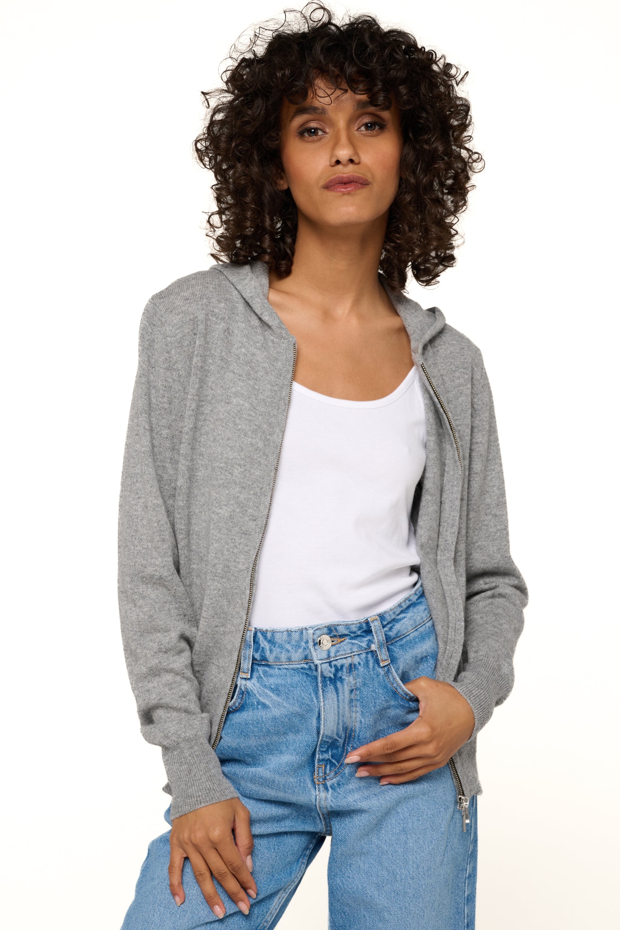 Louanne women's cashmere - gris chiné - Mahogany