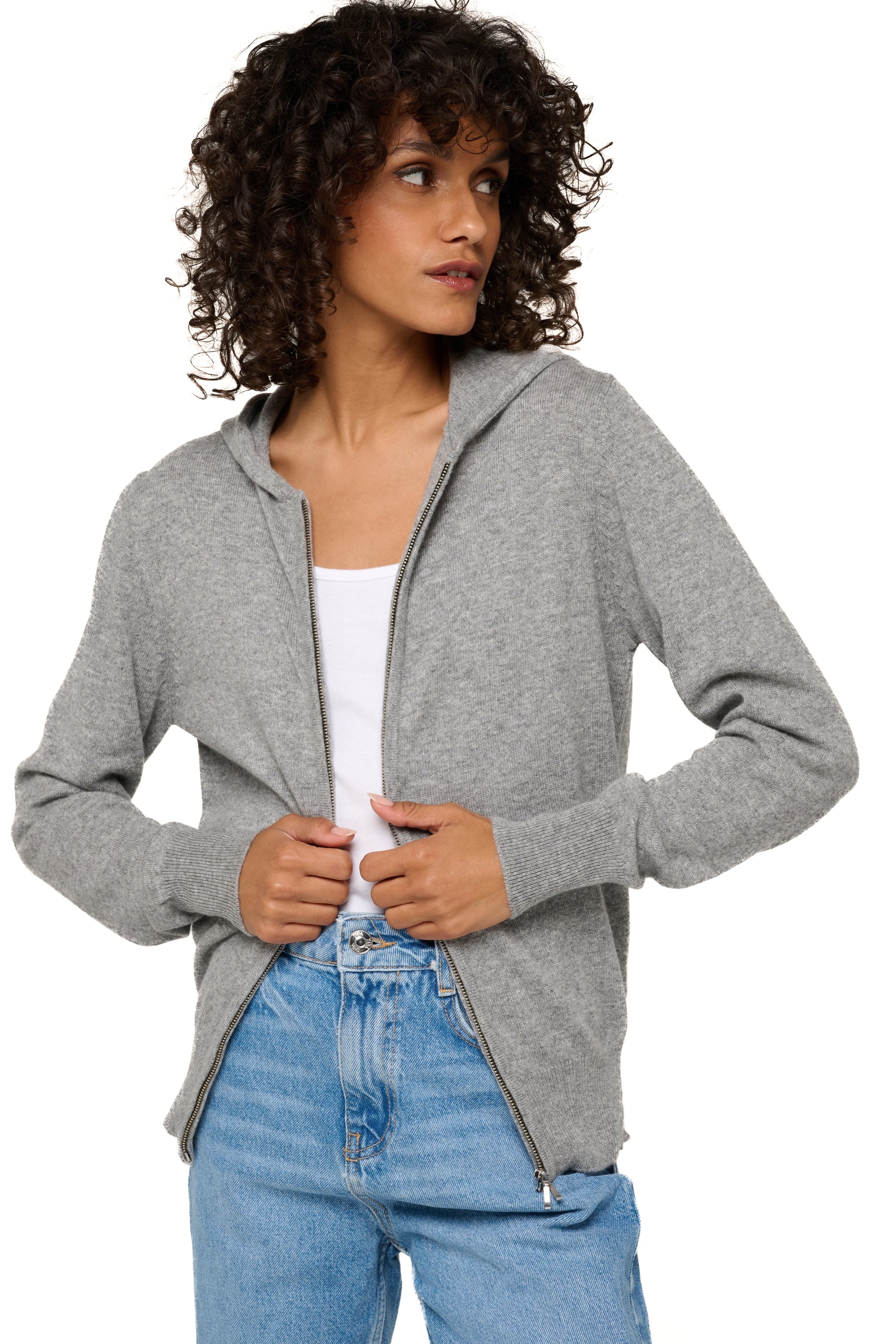 Louanne en cachemire femme - Vue 1 - gris chiné - Mahogany