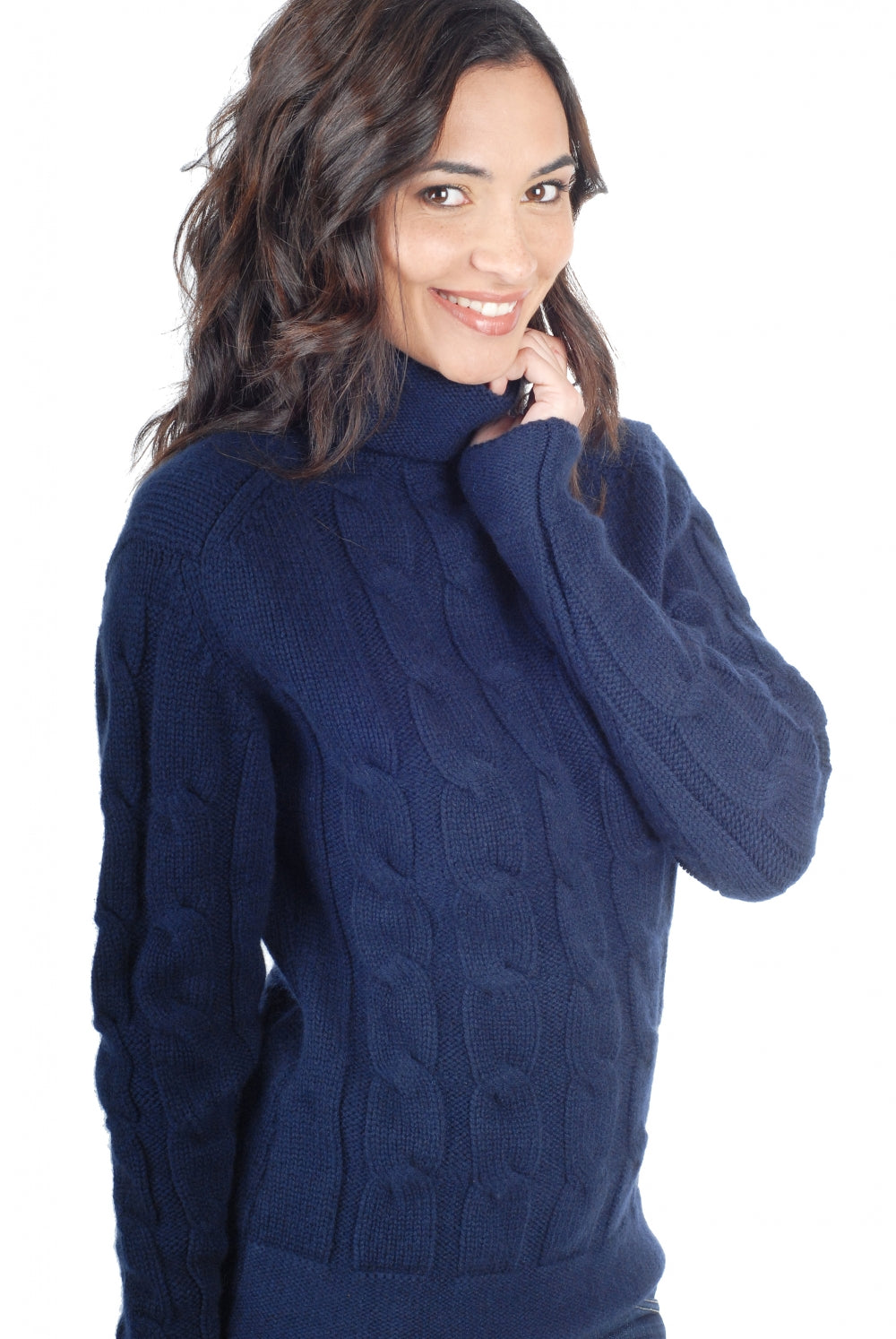 Blanche in women's cashmere - dark navy - Mahogany