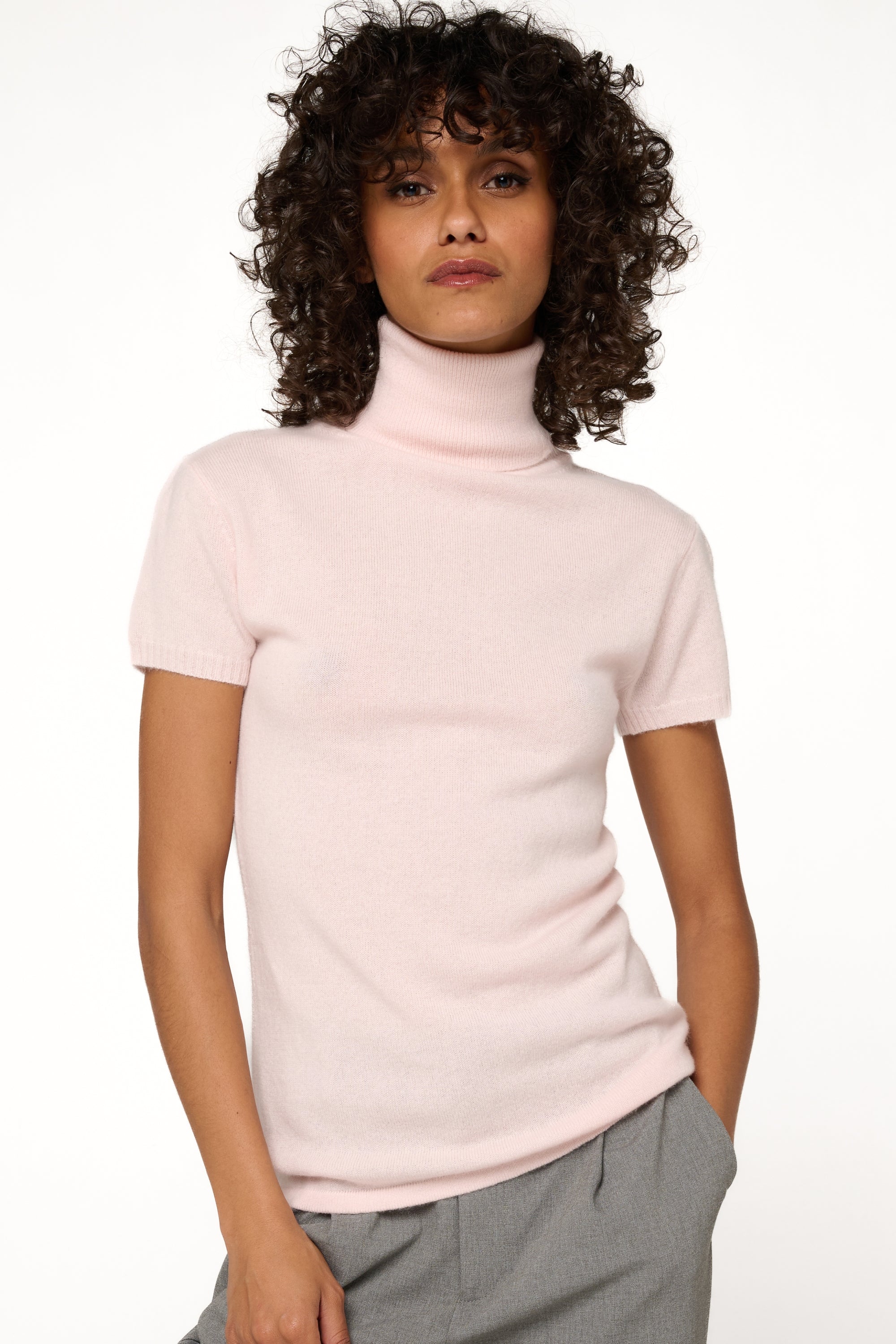 Olivia cashmere women's jumper - pale pink - Mahogany
