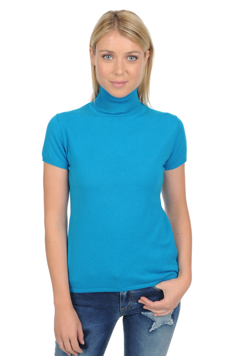 Olivia cashmere women's jumper - luminous south sea - Mahogany