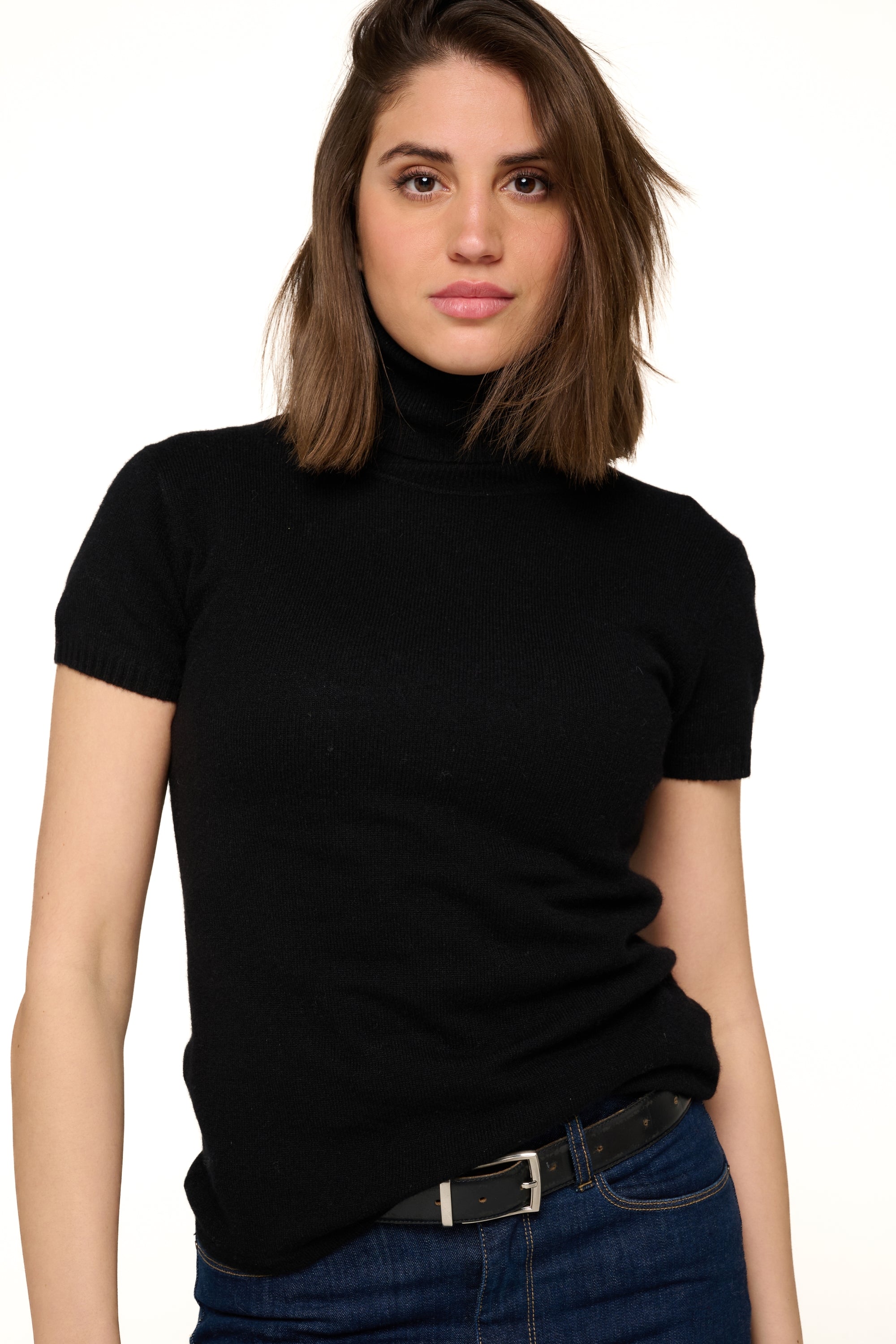Olivia cashmere women's jumper - noir - Mahogany