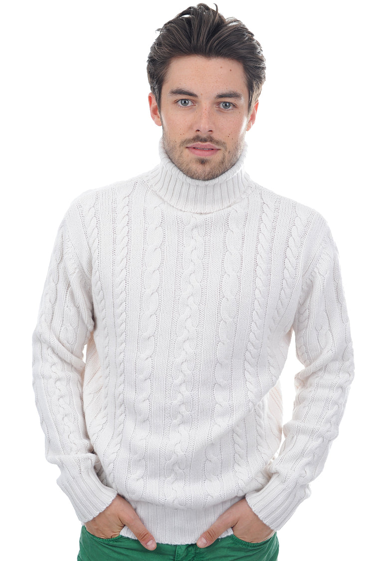Lucas in men's cashmere - off-white - Mahogany