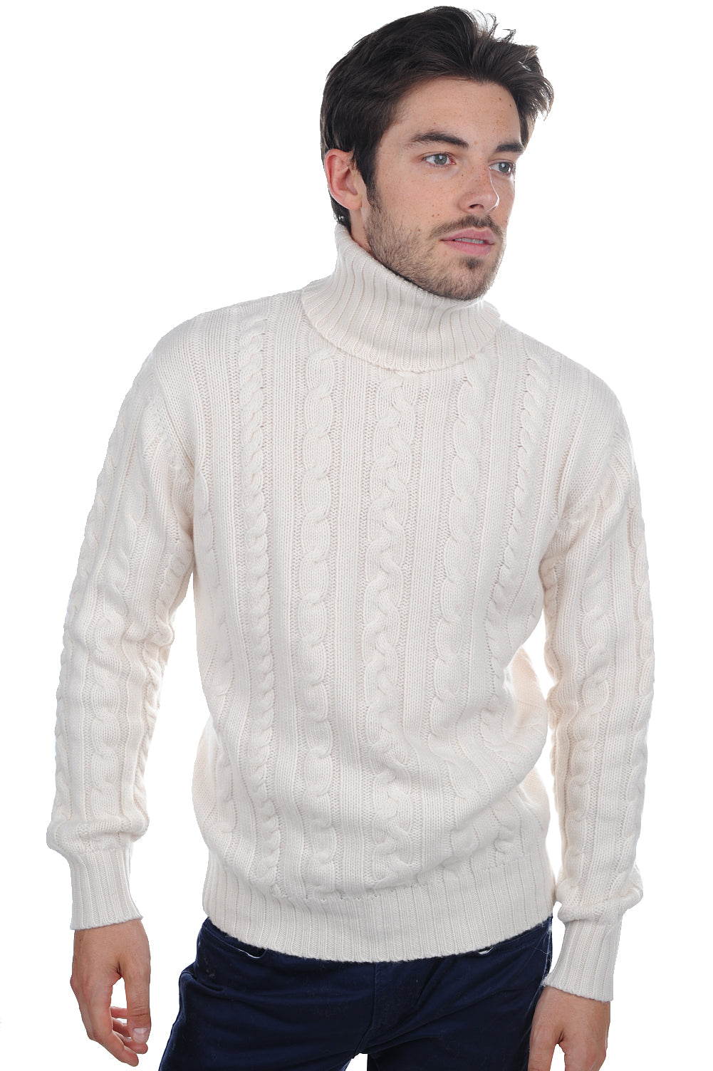 Lucas in men's cashmere - écru - Mahogany