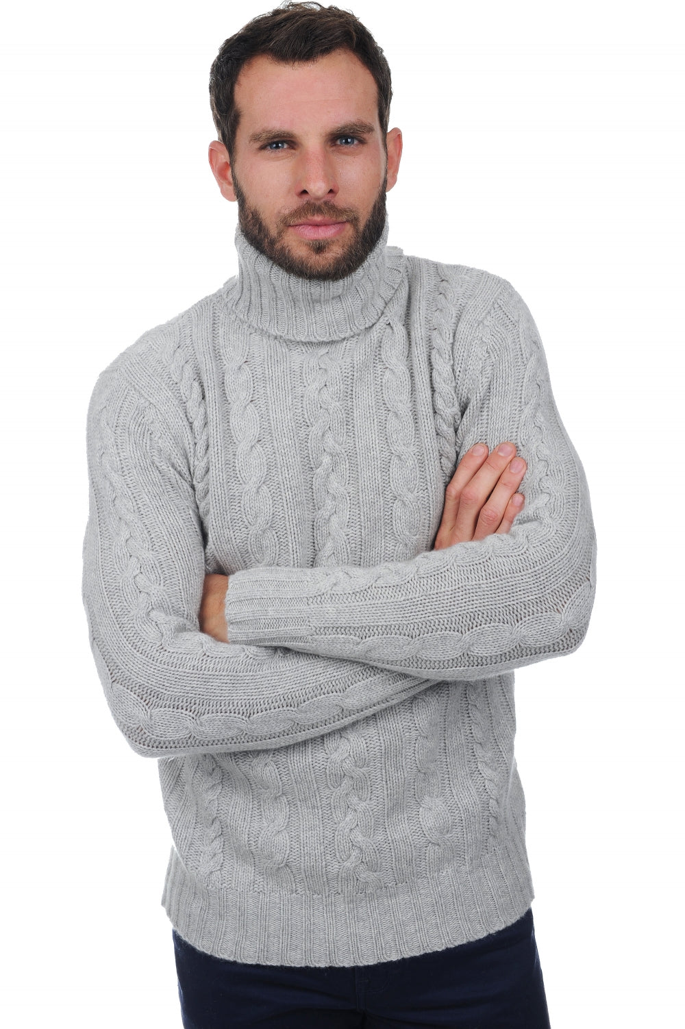 Lucas in men's cashmere - heathered flannel - Mahogany
