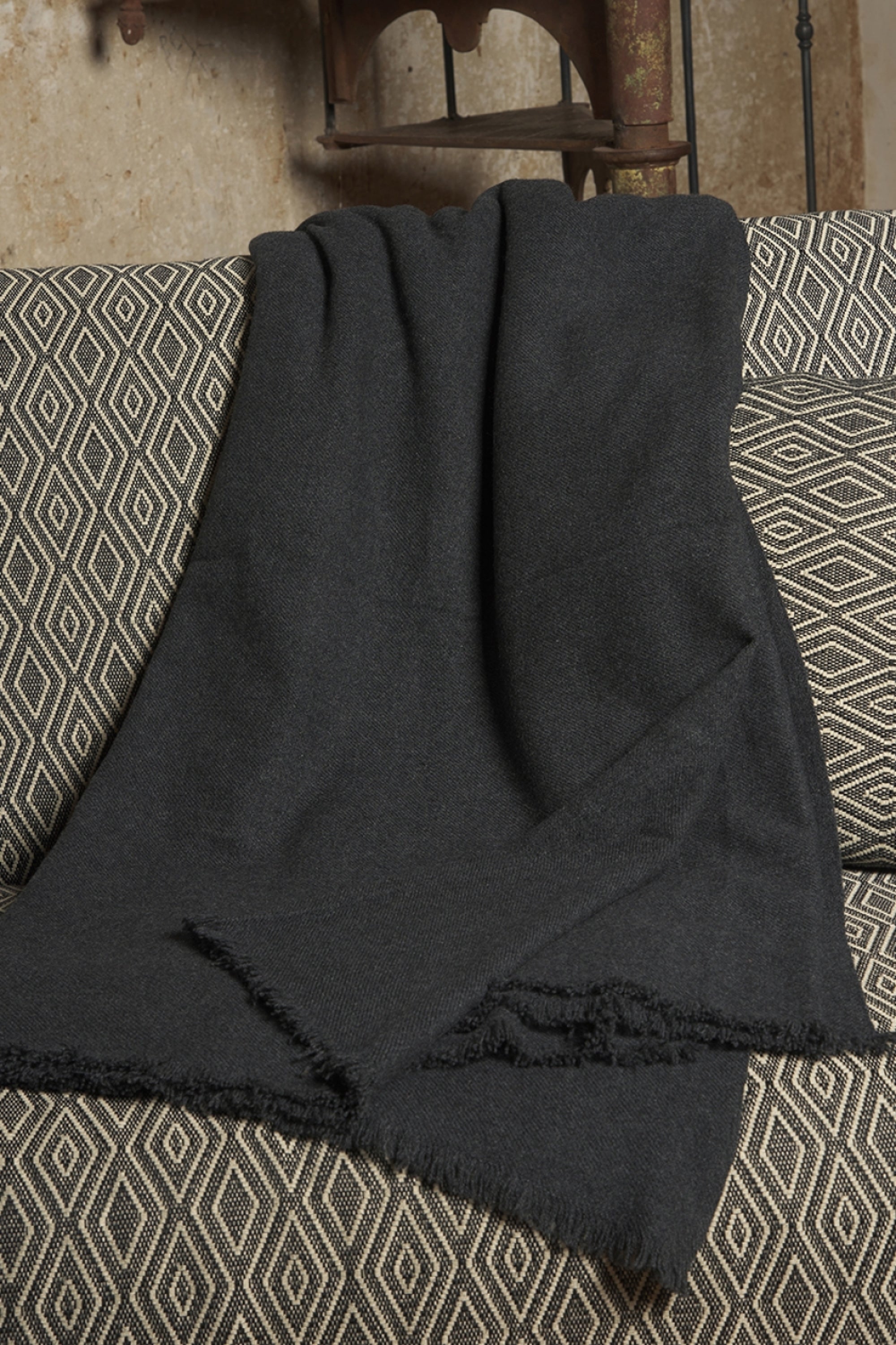Toodoo Plain L in mixed cashmere - carbon - Mahogany