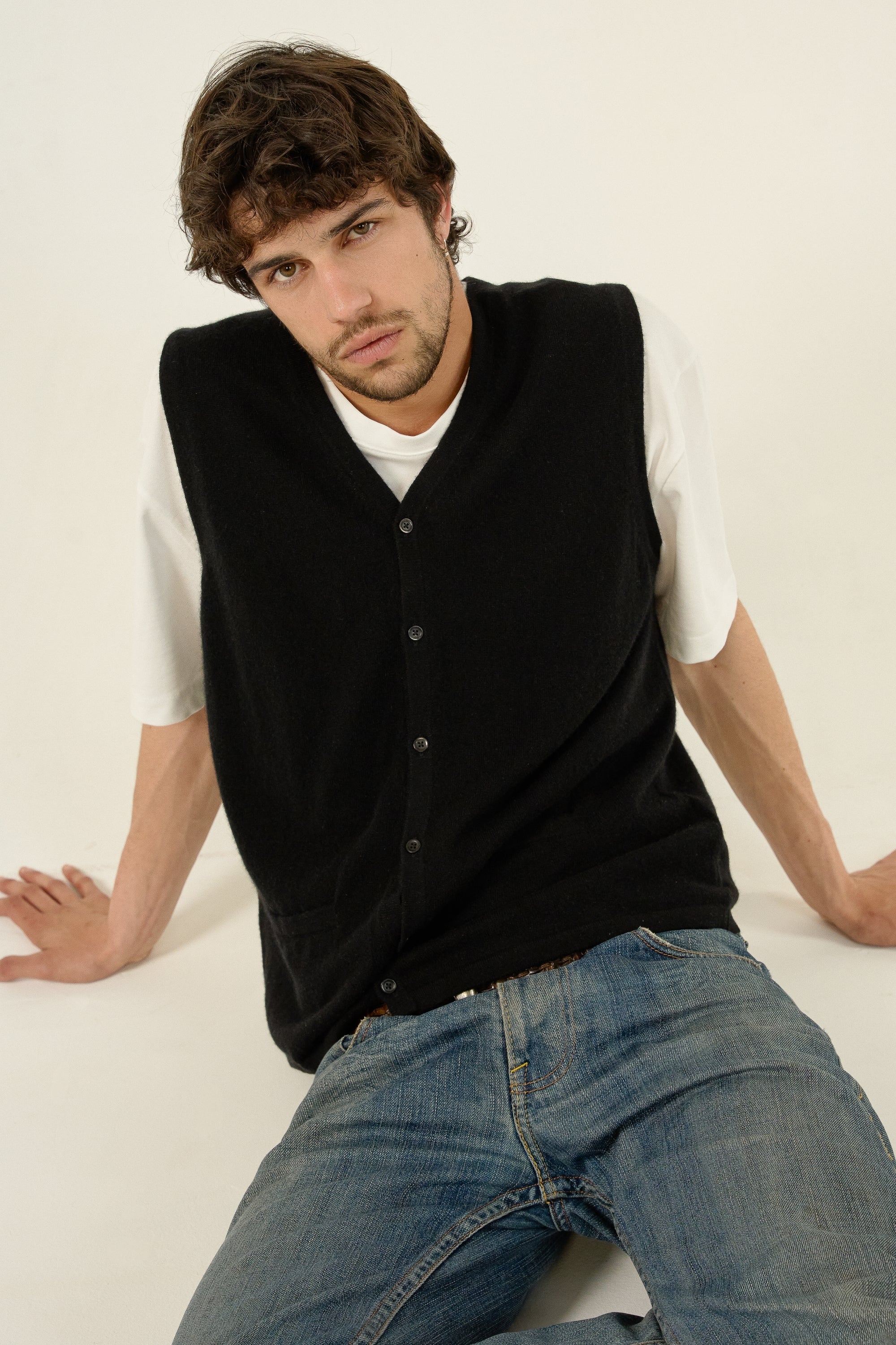 Basile cashmere jumper for men - black - Mahogany