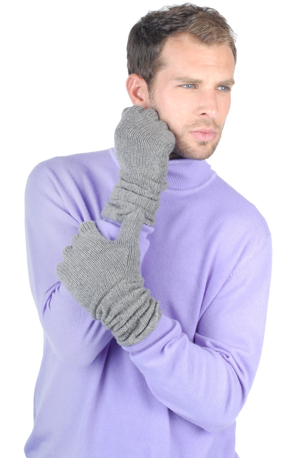 Tadom men's cashmere jumper - marl grey - Mahogany