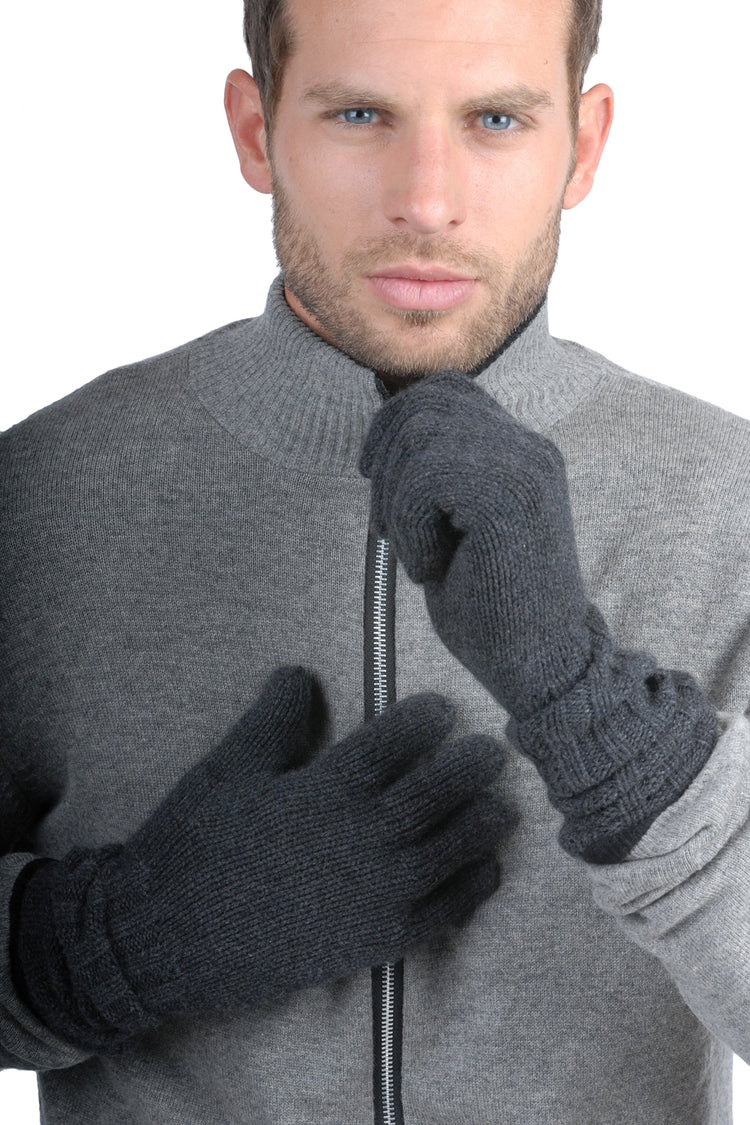 Cashmere gloves, 100% Cashmere, men's, heavy / 6-ply and above, standard knit, Mahogany
