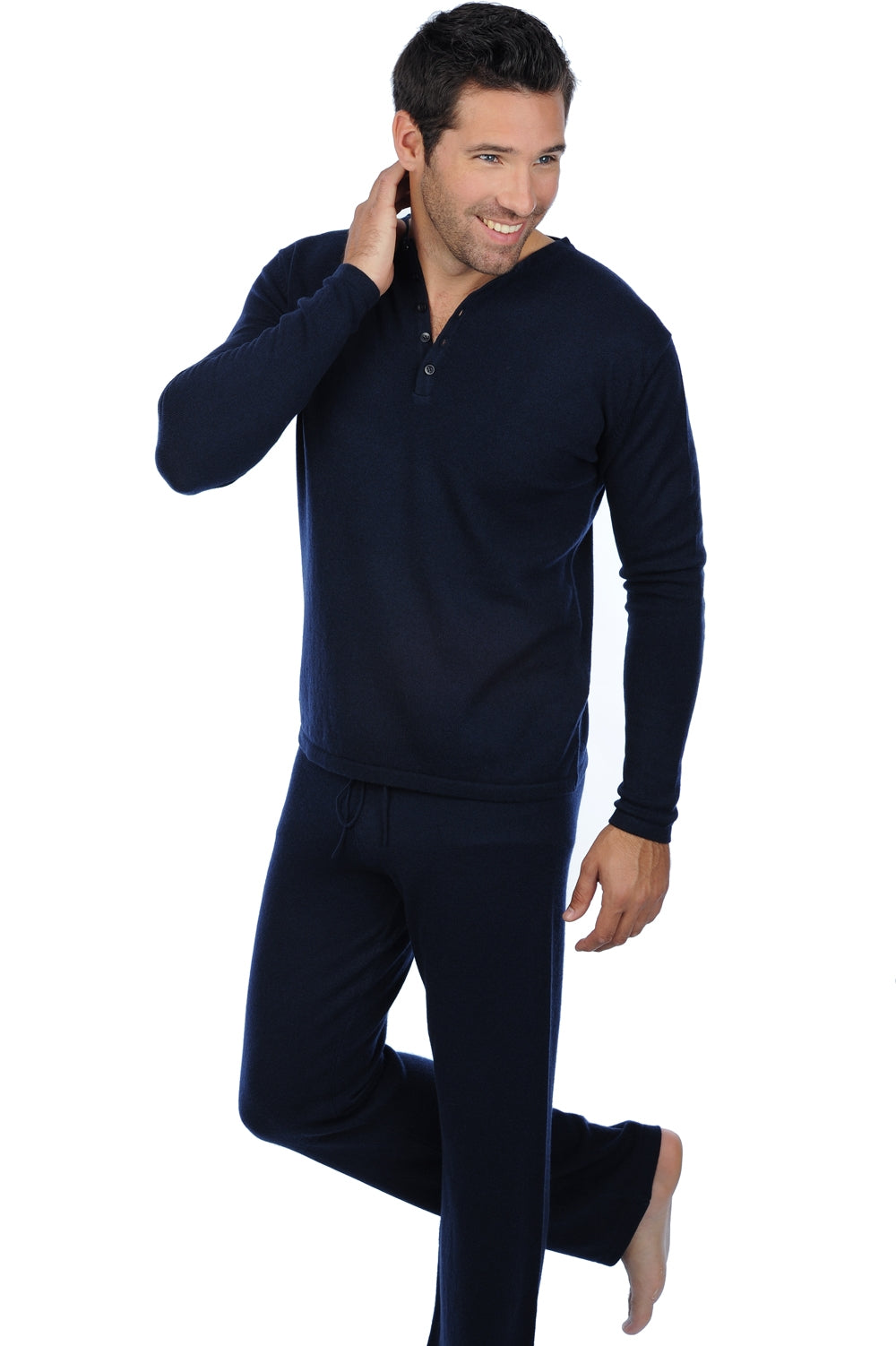 Adam men's cashmere jumper - dark navy - Mahogany