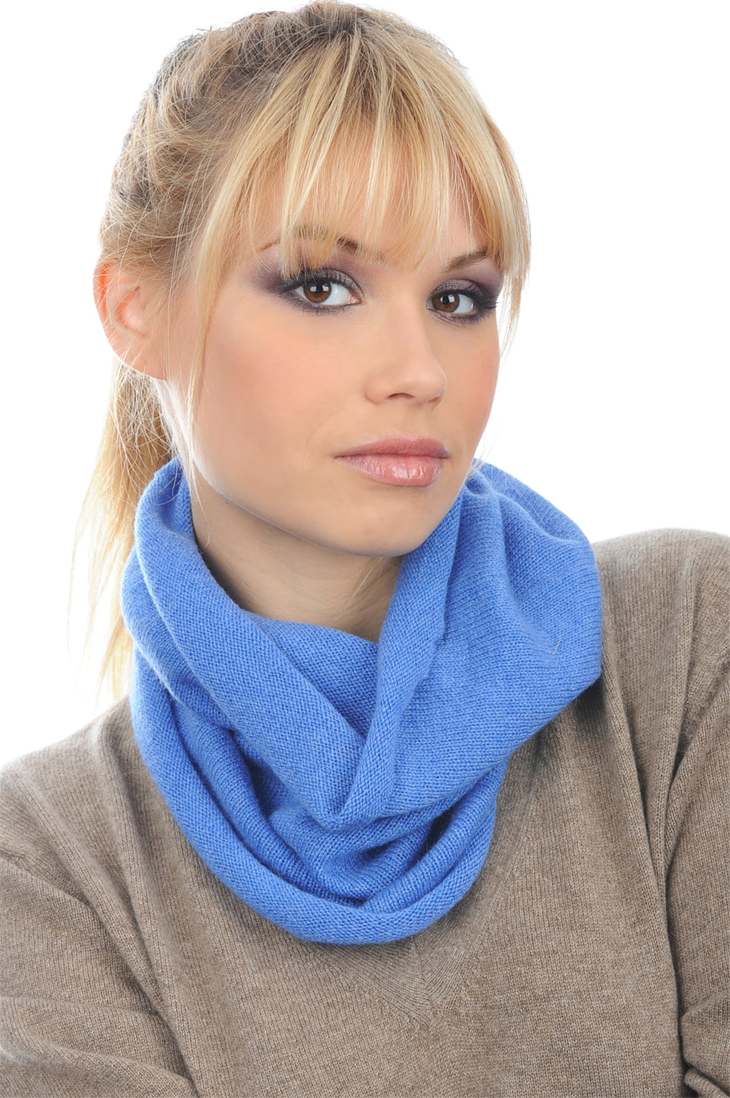 Fraise cashmere women's jumper - marl blue - Mahogany