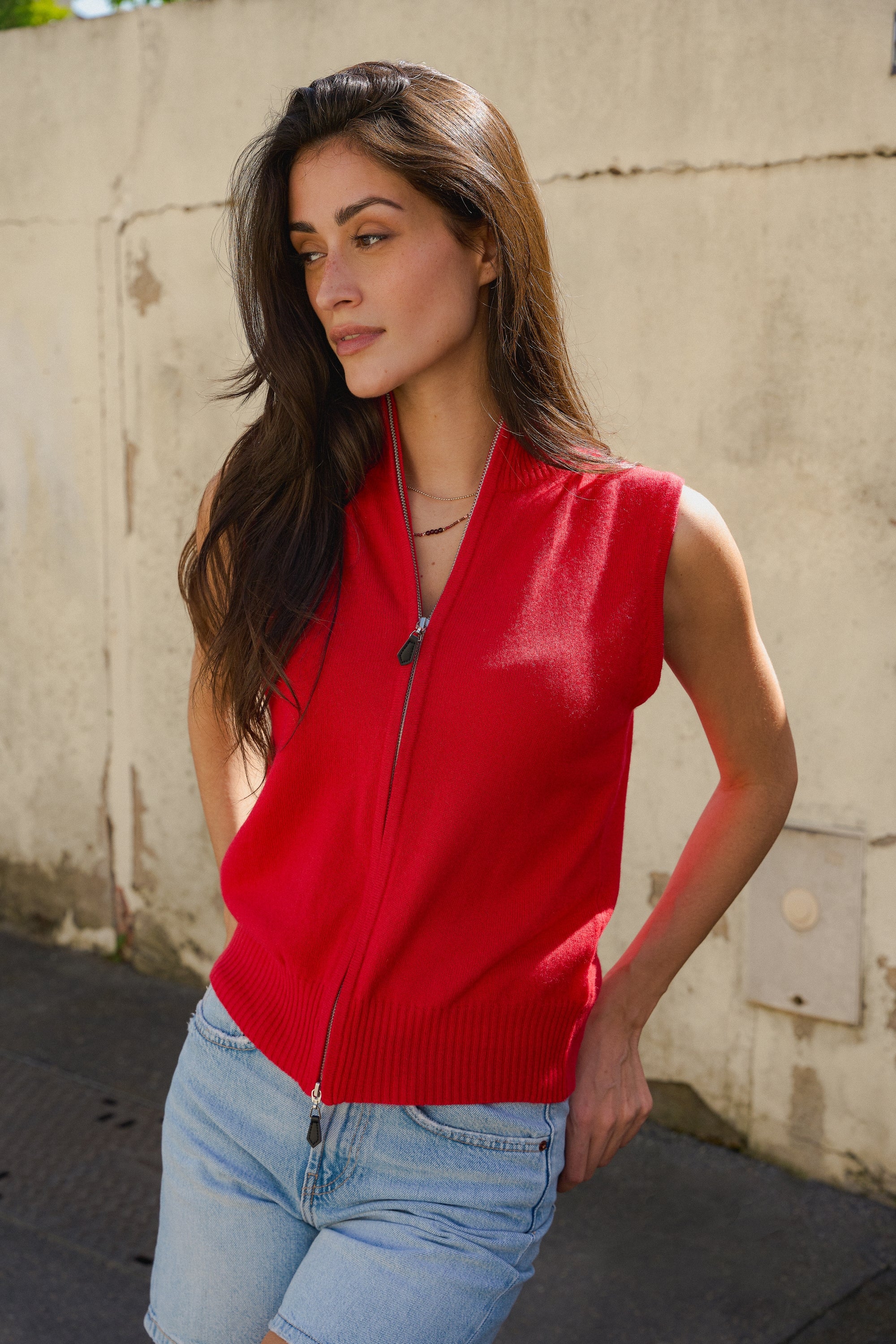Zaza cashmere women's jumper - velvet red - Mahogany