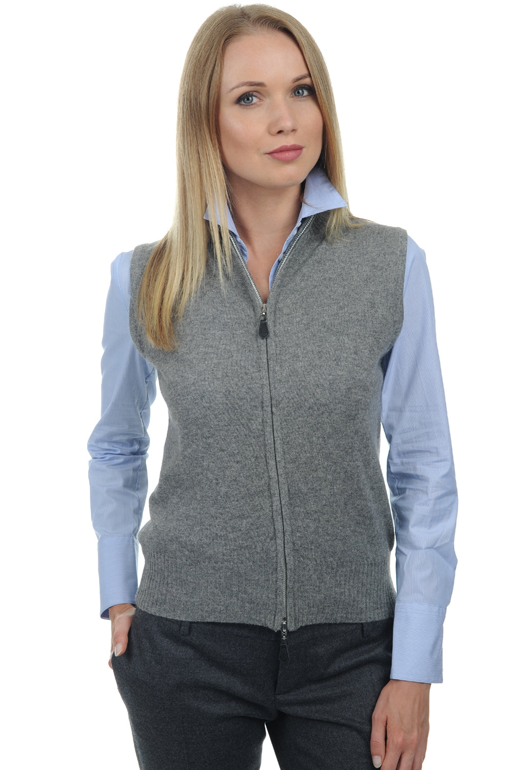 Zaza cashmere women's jumper - flecked grey - Mahogany