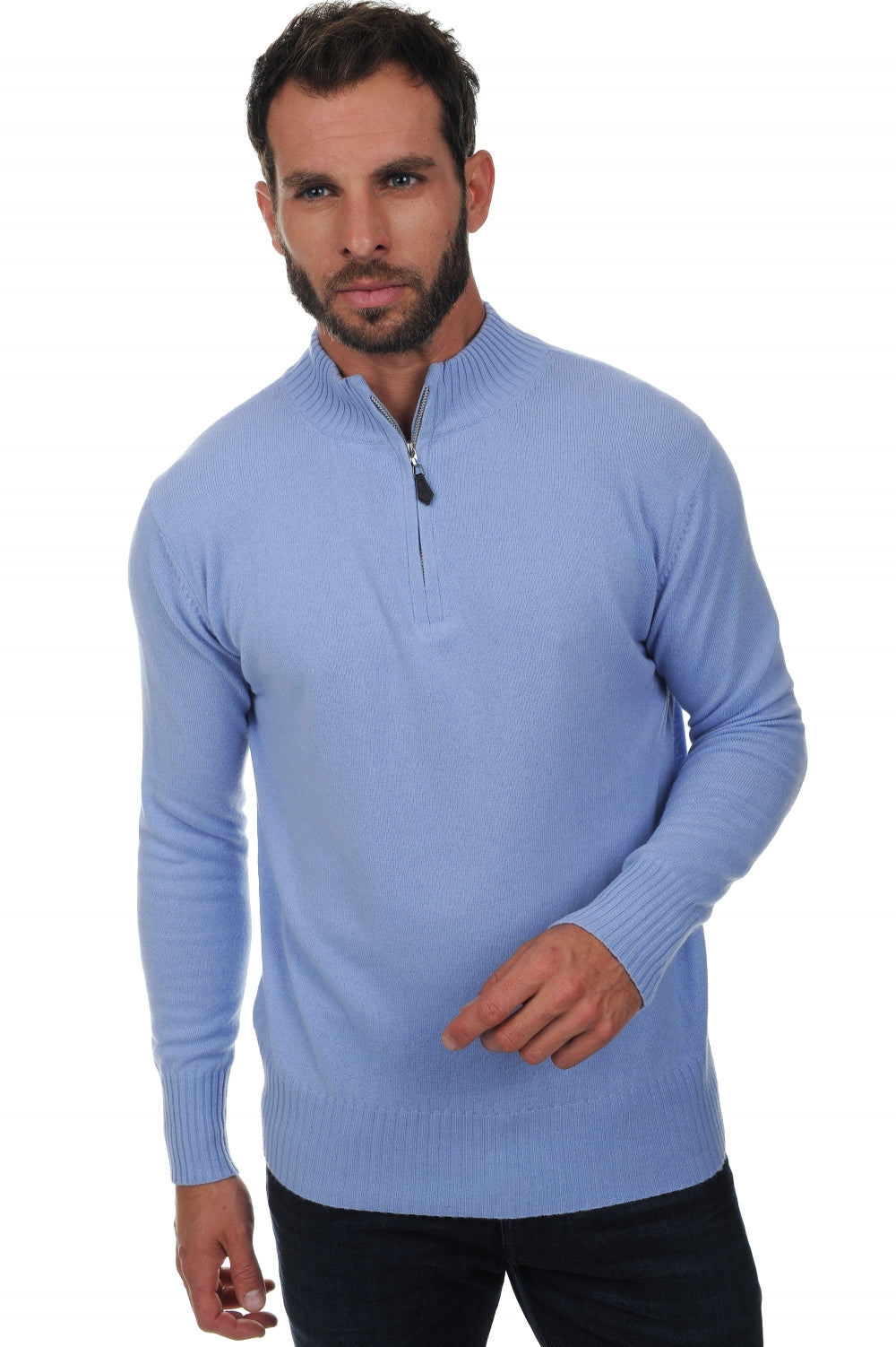 Chazam in cashmere for men - sky blue - Mahogany