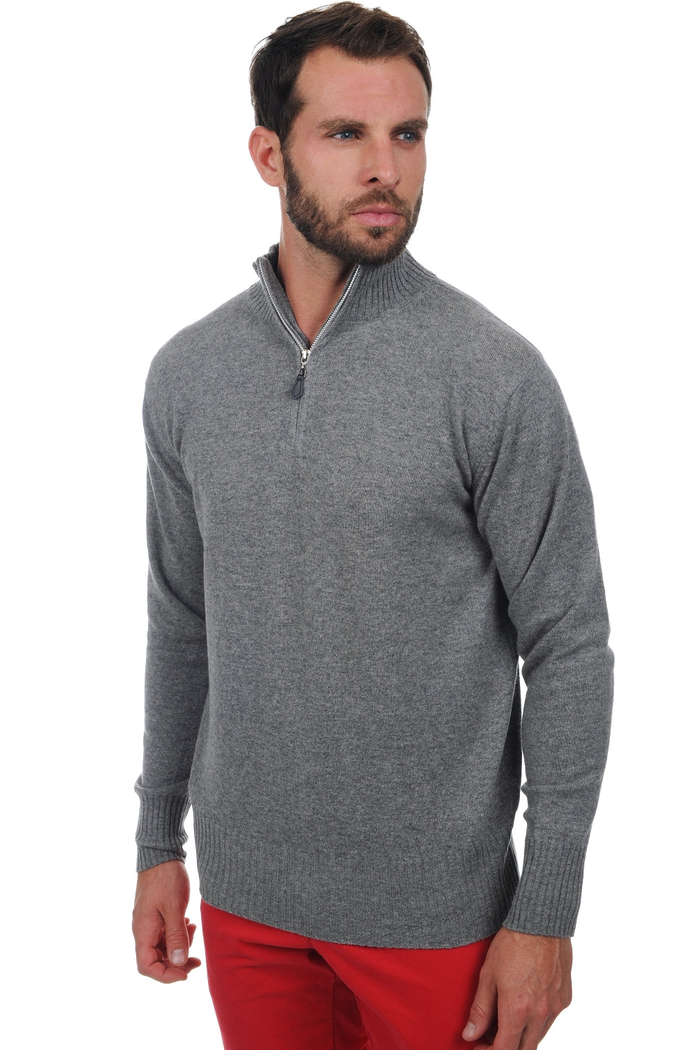 Chazam in cashmere for men - marl grey - Mahogany