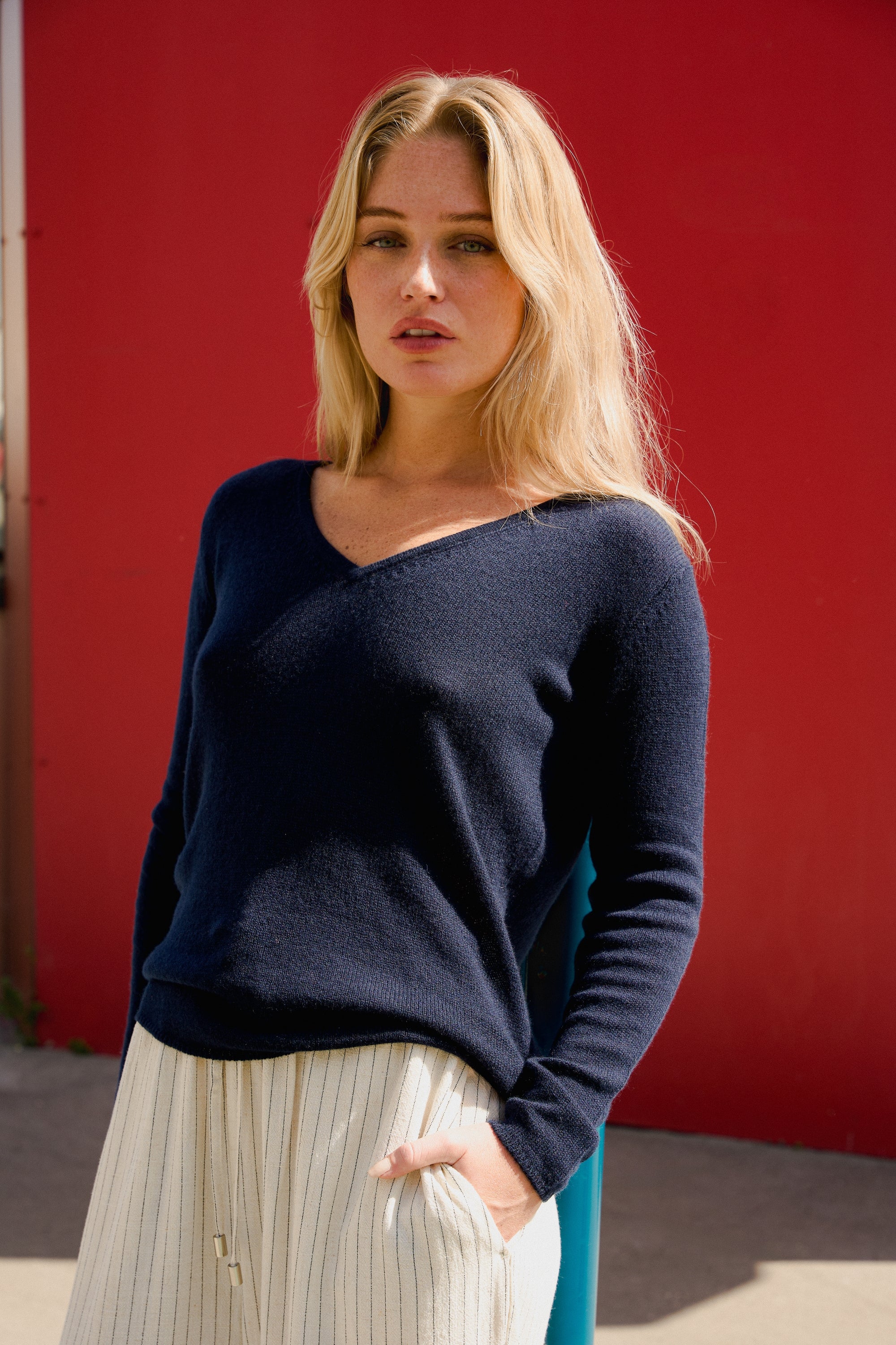 Flavie women's cashmere - dark navy - Mahogany