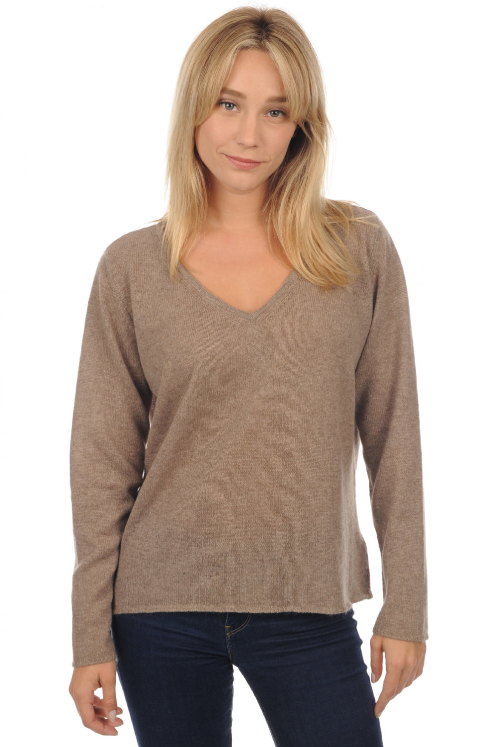 Flavie women's cashmere - heathered natural brown - Mahogany