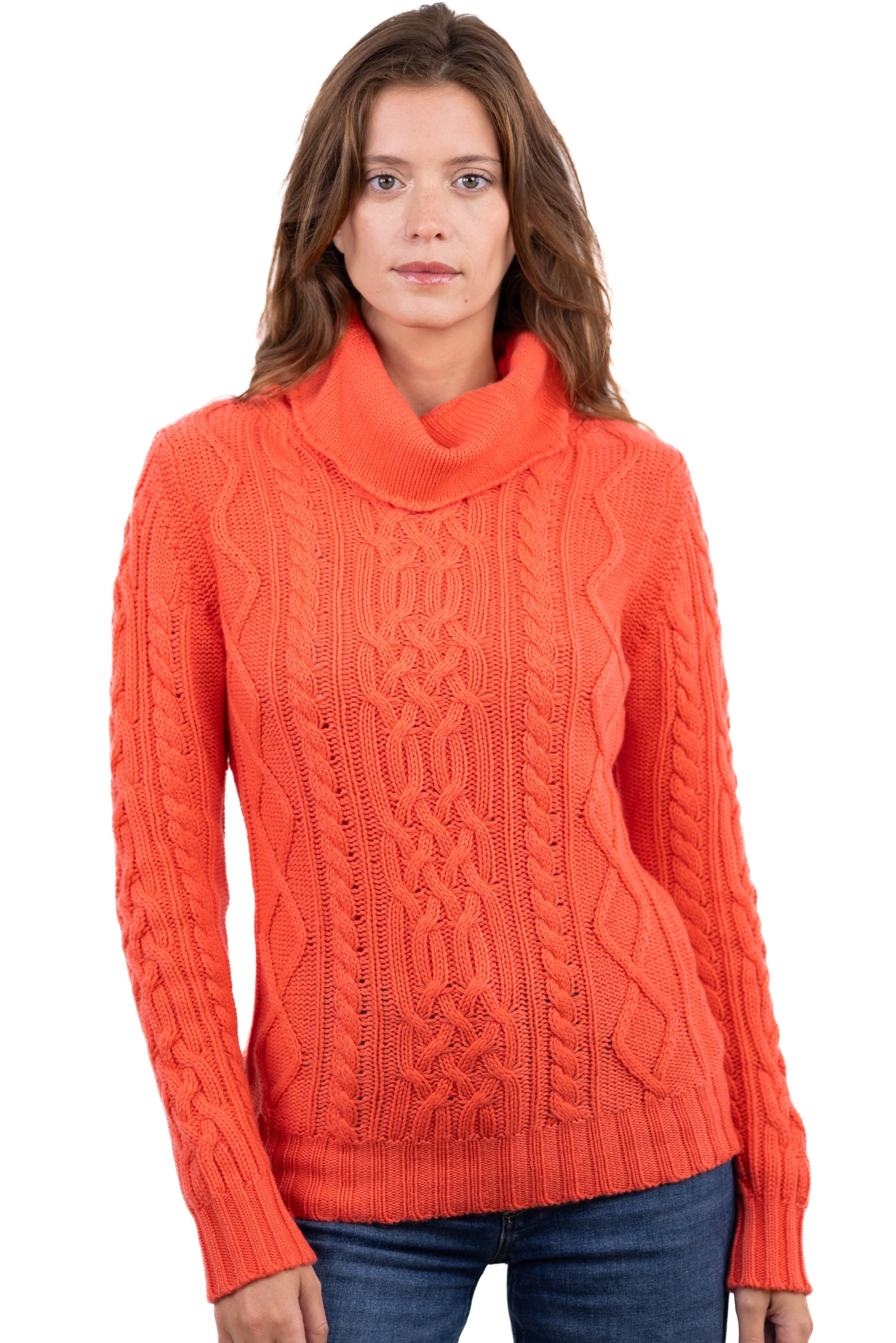 Wynona women's cashmere - bright coral - Mahogany