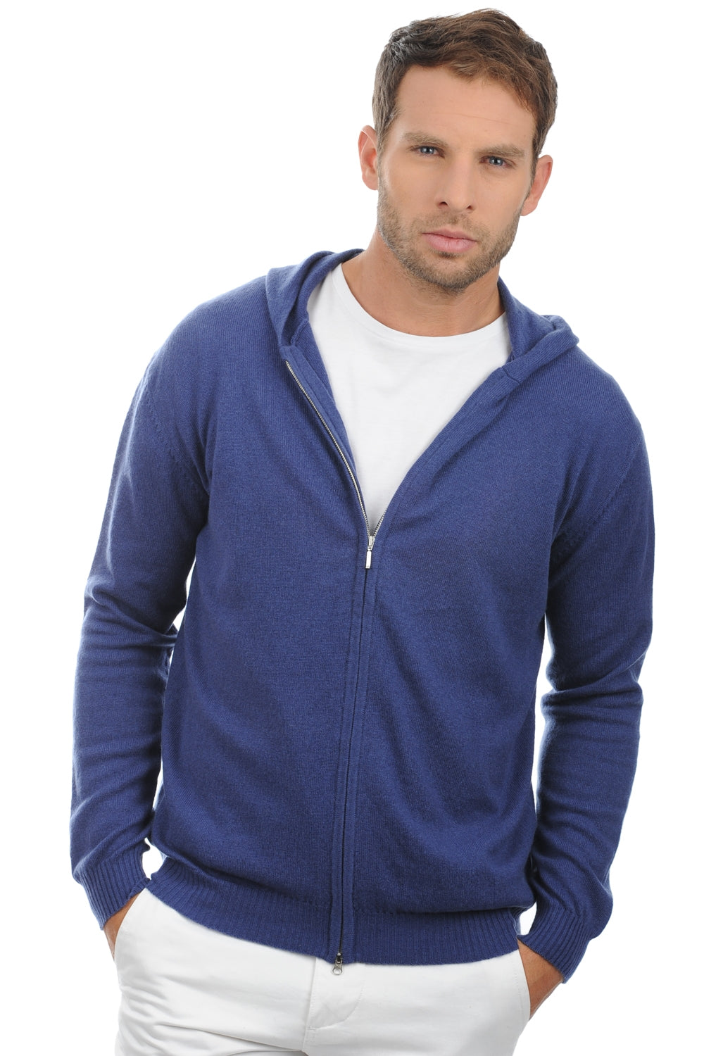 Hiro in men's cashmere - steel blue - Mahogany