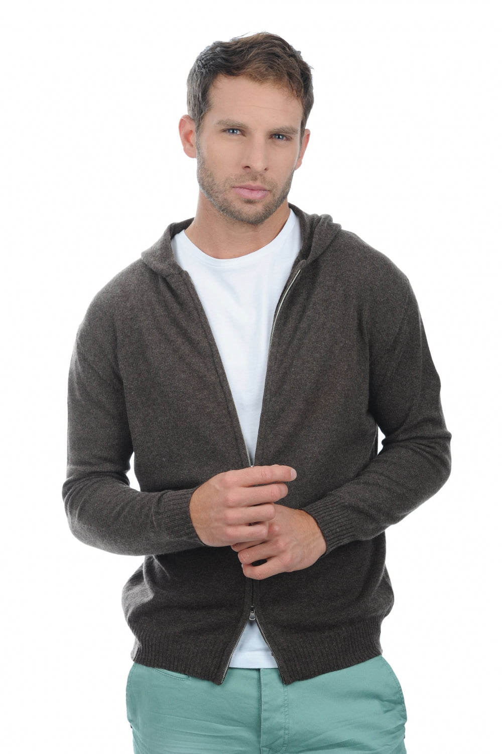 Hiro in men's cashmere - heathered brown - Mahogany