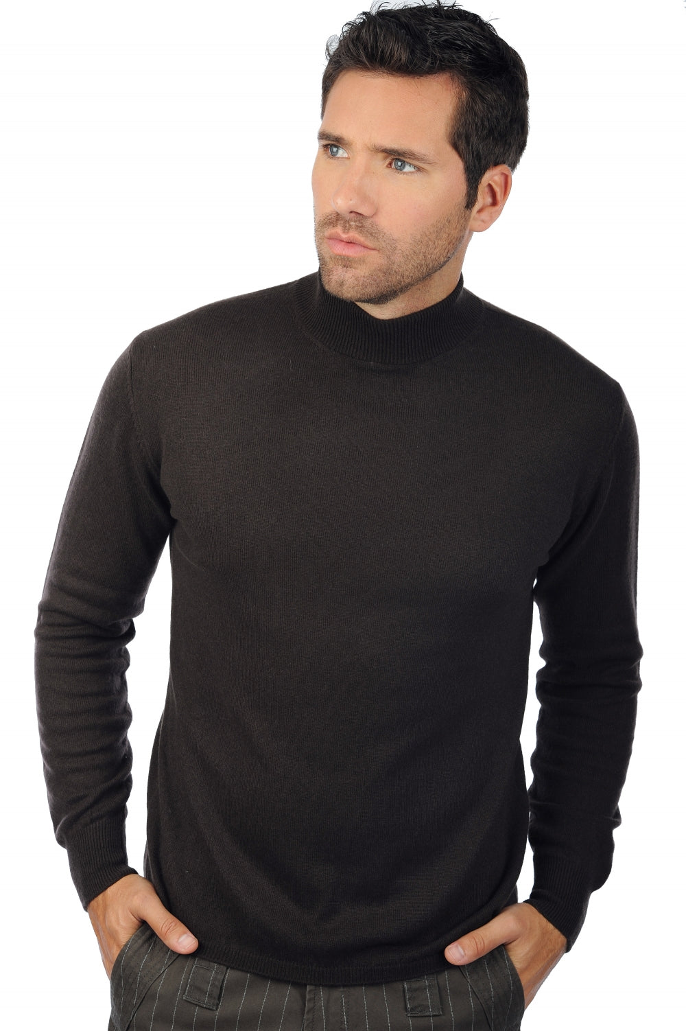 Frederic in cashmere for men - cappuccino - Mahogany