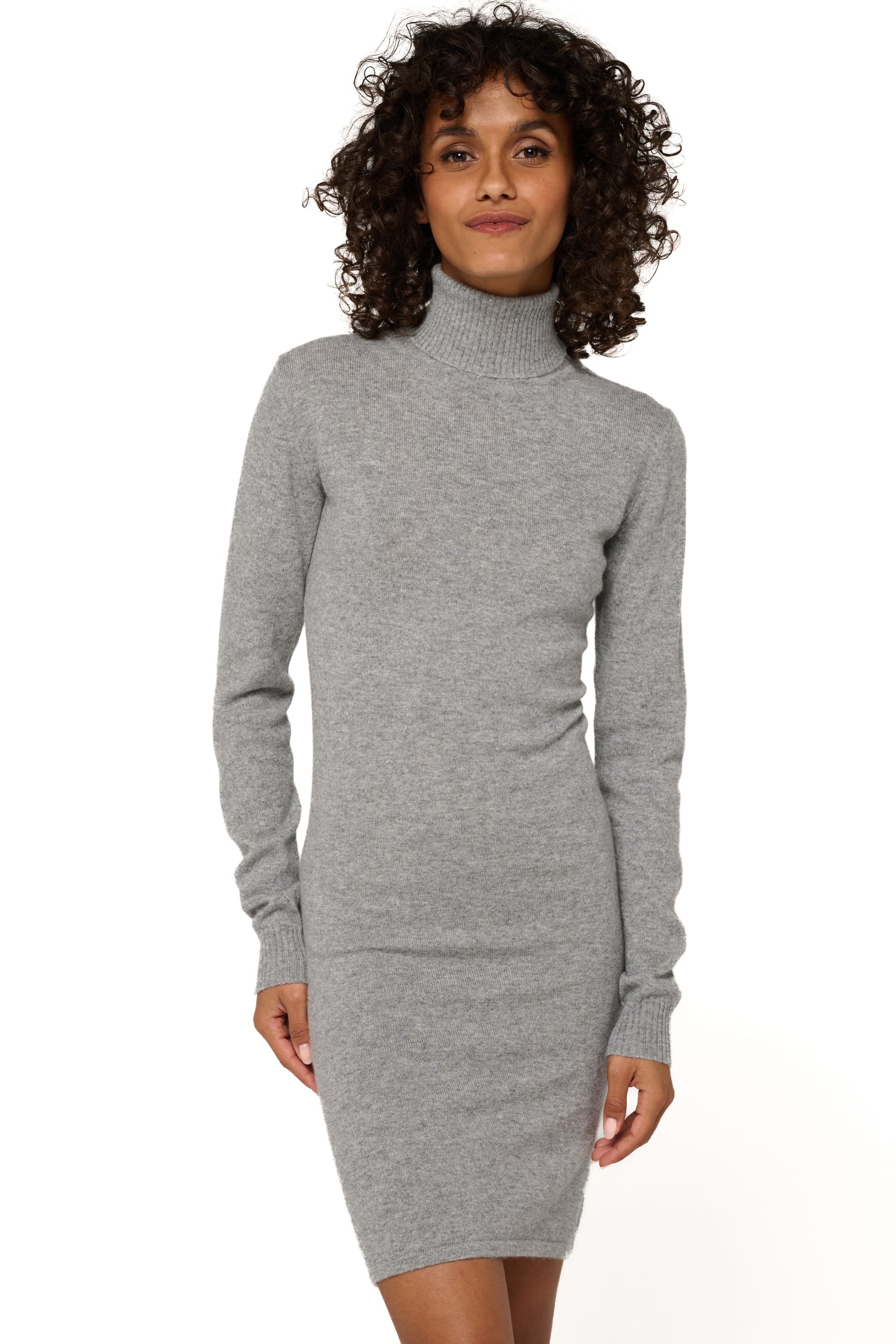 Abie women's cashmere jumper - marl grey - Mahogany