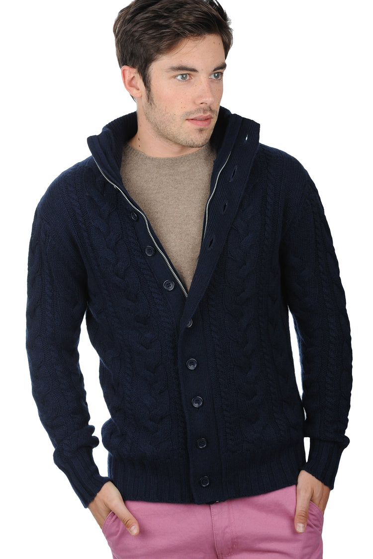 Loris men's cashmere - dark navy - Mahogany